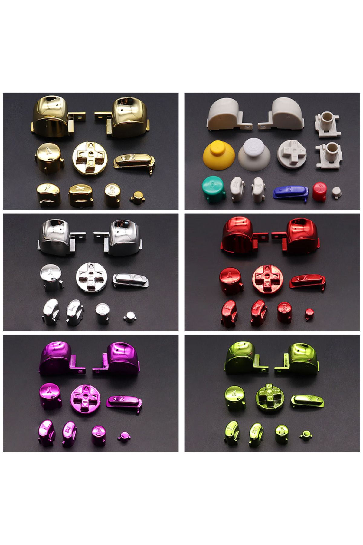 Choice-Full Set Chrome Buttons For Gamecube NGC Controller ABXY Z D-Pad L R Trigger Button Mod Kit 2