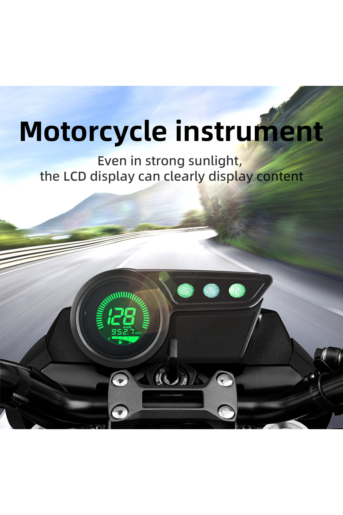 MAIMEIMI-7Colors Digital Speedometer LED Display Universal Tachometer Oil Fuel Level Dashboard for kawasak... 4