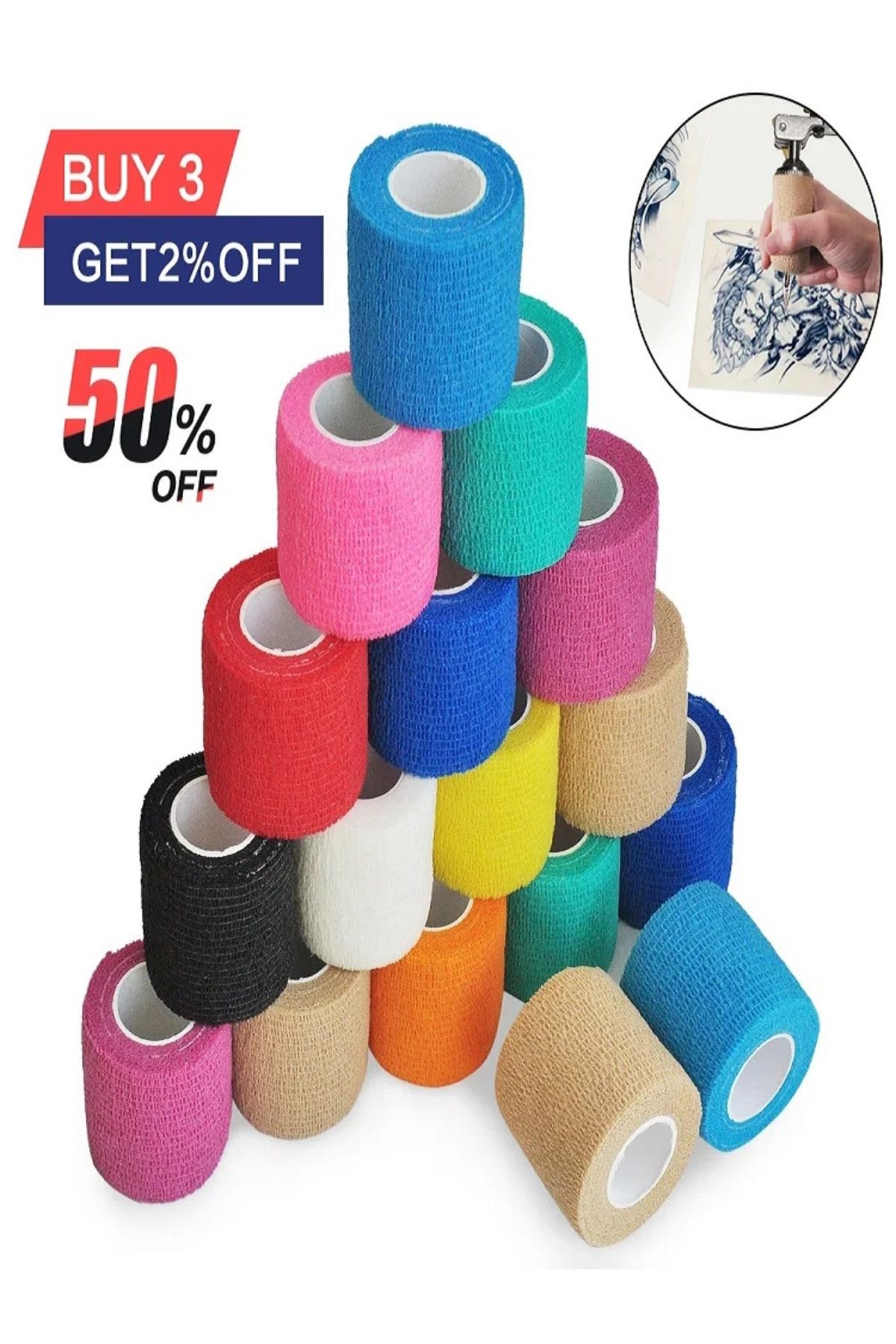 Choice-Gauze medical bandage self-adhesive breathable elastic sports bandage fixed finger wrist leg 8