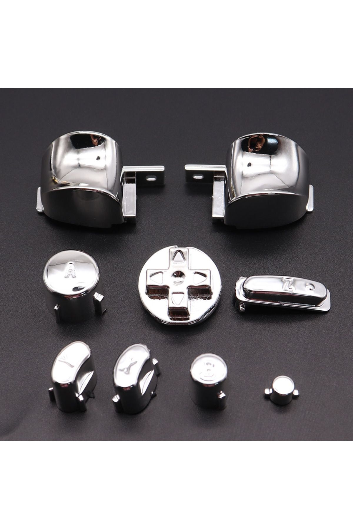 Choice-Full Set Chrome Buttons For Gamecube NGC Controller ABXY Z D-Pad L R Trigger Button Mod Kit 6