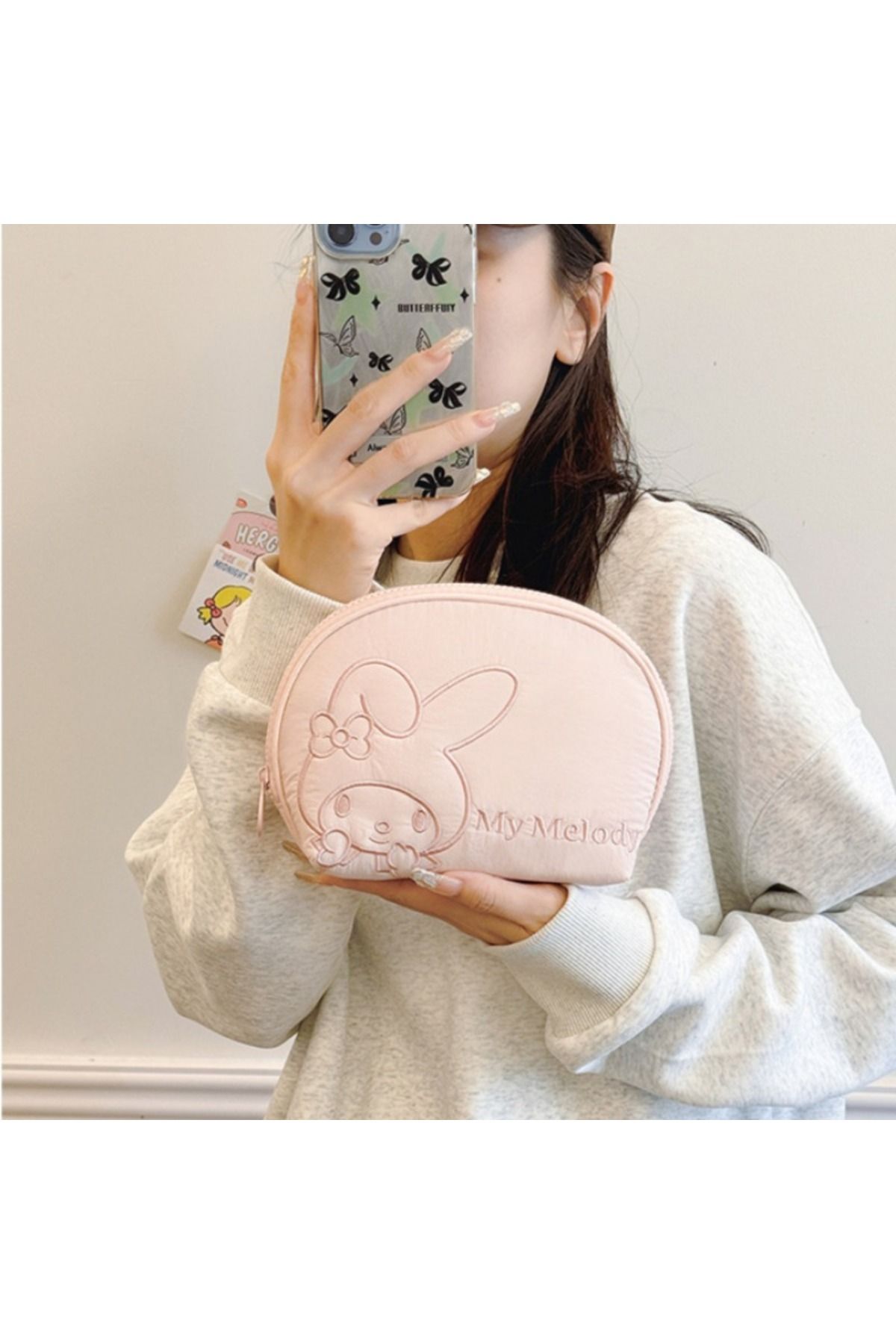Choice-Sanrio Shell Makeup Bag Kawaii Anime Hello Kitty Kuromi Melody Pochacco Portable Cosmetic Bag Cut... 7