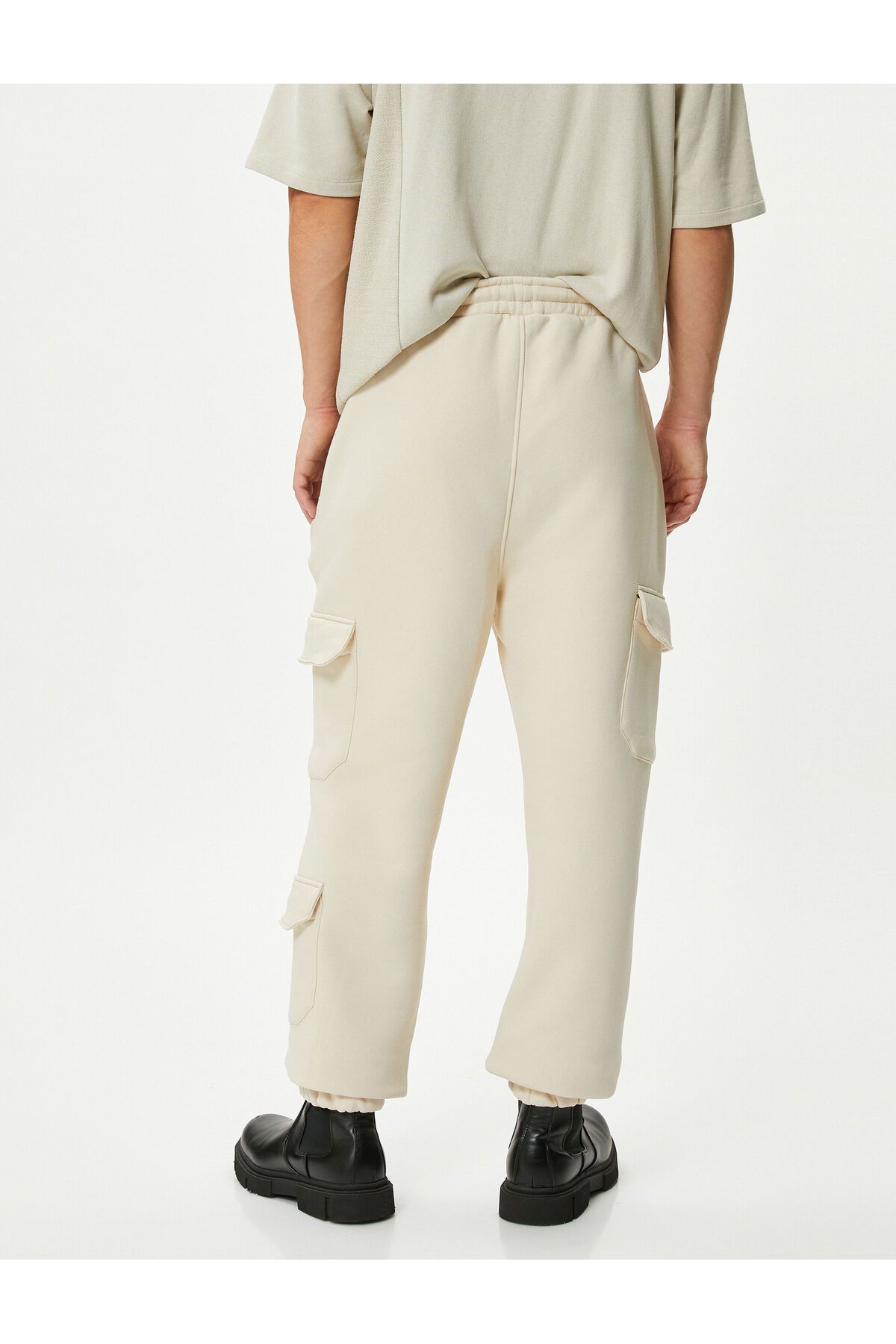 Koton-Cargo Sweatpants Jogger with Lace Waist Pocket Detail 4