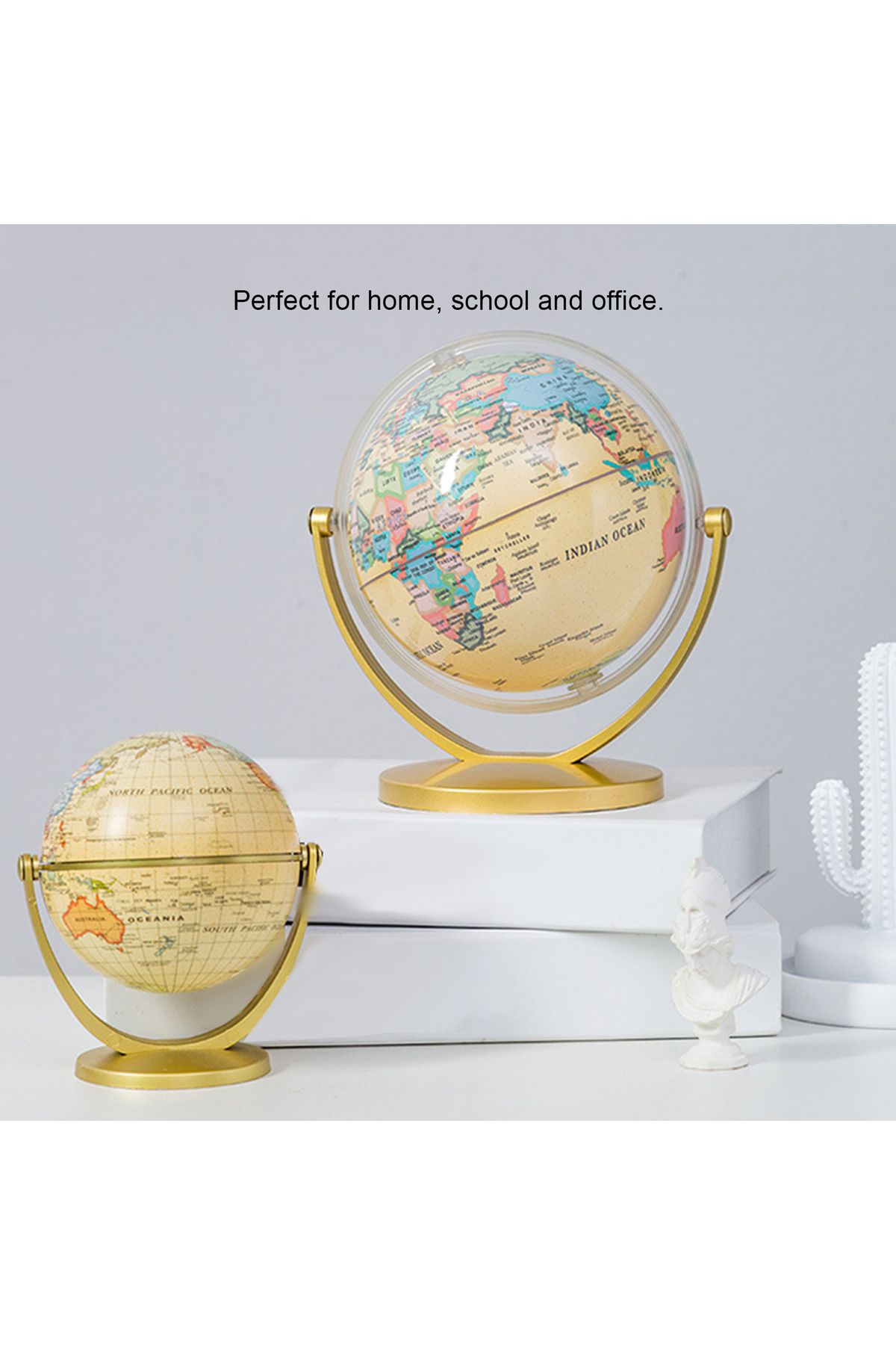 Choice-Mini World Map Globe English Edition Desktop Rotating Earth Geography Globe Teaching Tool 2