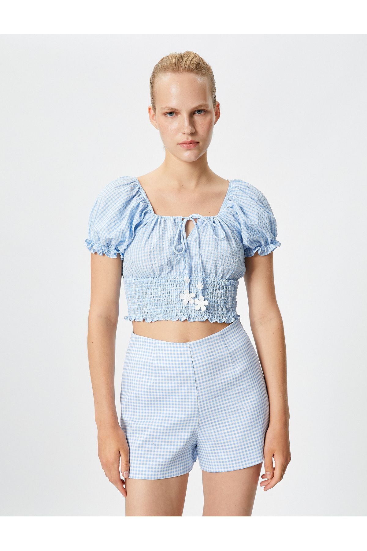 Koton-Μπλούζα με μπαλόνι μανίκι Crop Poplin 3