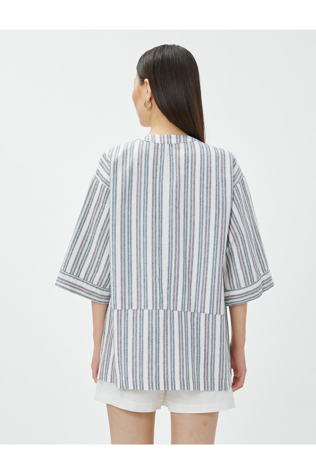 Koton-Κοντό μανίκι Kimono Oversize με τσέπες 4