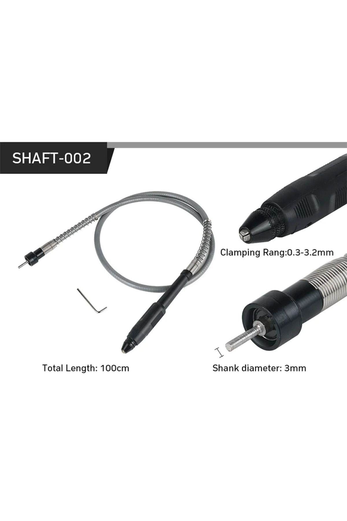 Choice-Soft Flex Shaft Grinder Flexible Shaft with 0.3-3.2mm Drill Chuck Handle For Dremel Rotary Tool E... 4