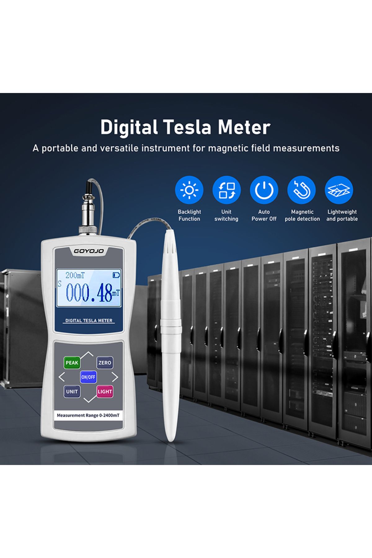 Choice-Digital Tesla Meter Gaussmeter 200mT/2000mT Standard Radial Hall Probe High Accuracy Sensitive Su... 3