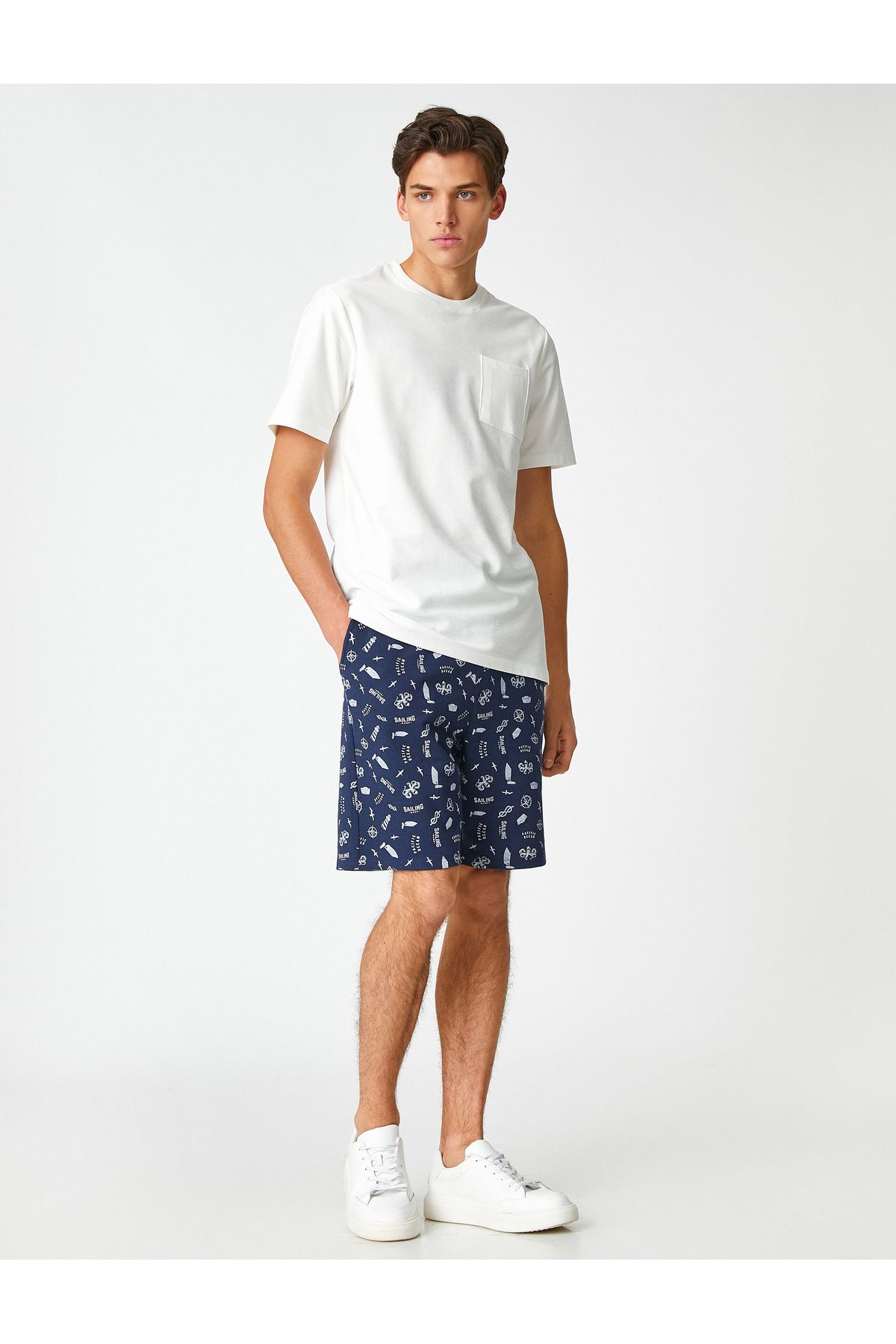 Koton-Shorts Tie Waist Pocket Print Detailed 1