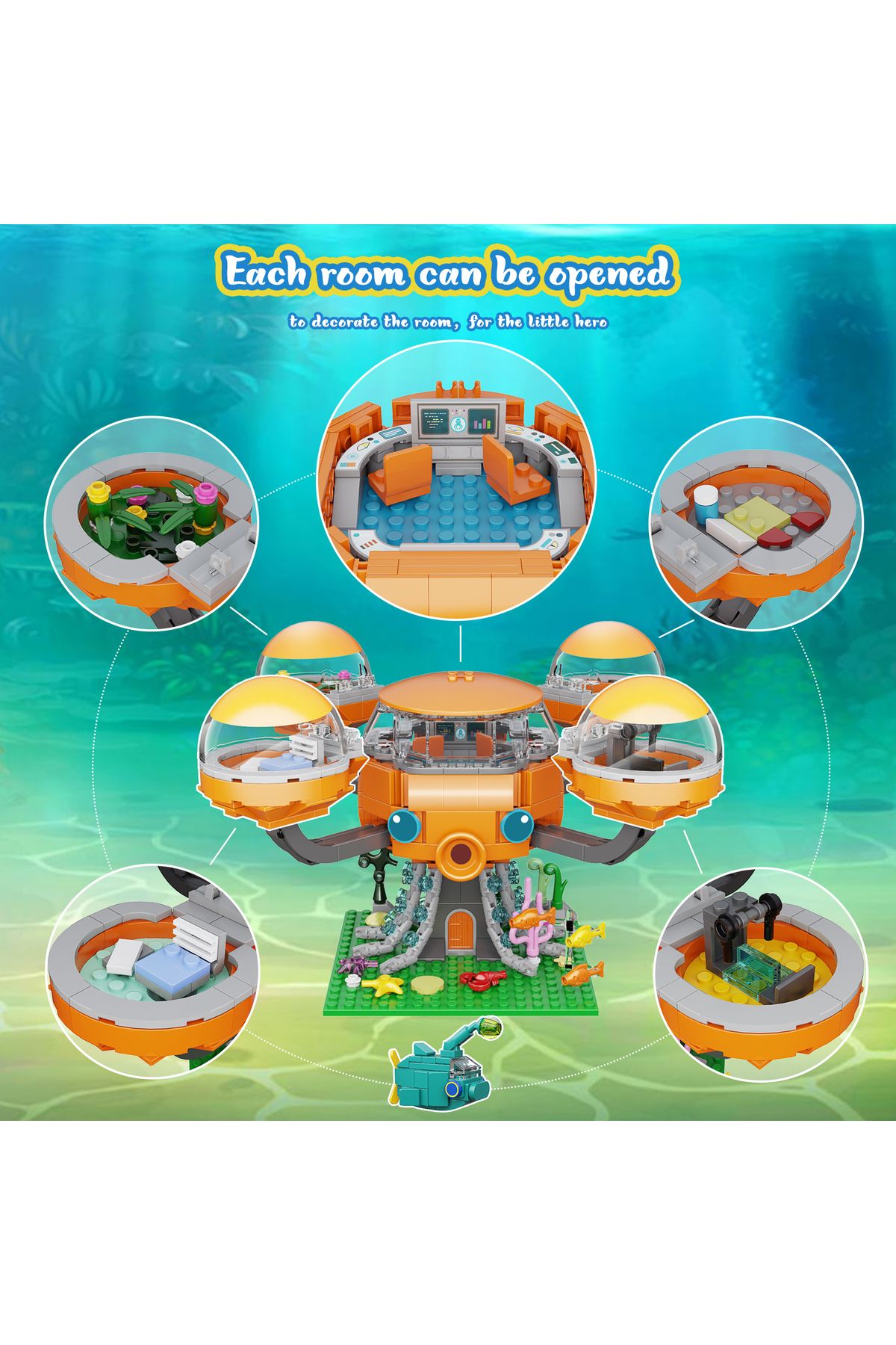 BuildMoc-Octopod Castle Model Kit Building Blocks Ocean The Octonauts Bricks Octo-pod Constructor Kids Toy... 5
