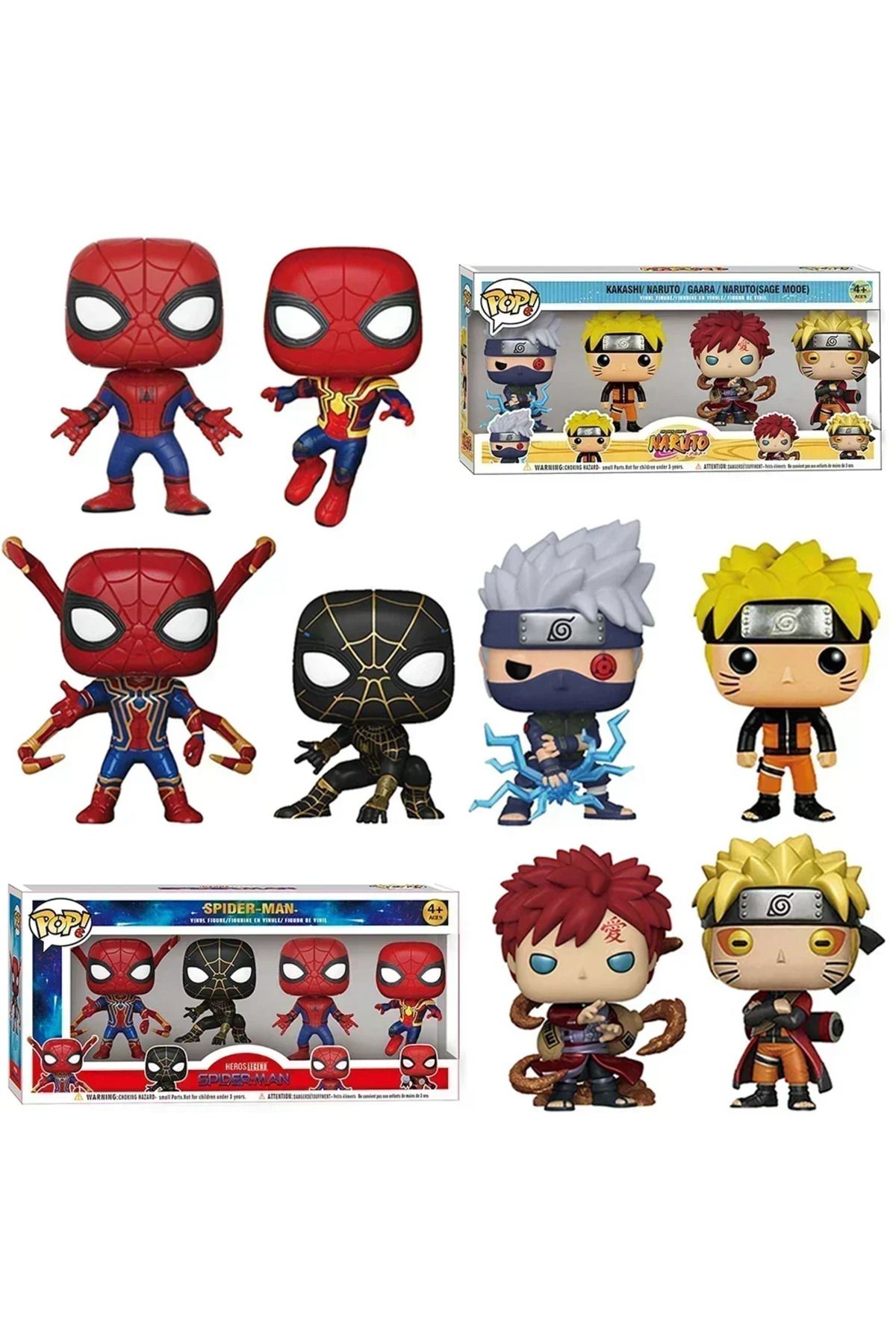 Choice-4PCS/Set NARUTO Spider-Man Action Figures Heroes Peter Parker Kakashi Uzumaki Collectible Model T... 7