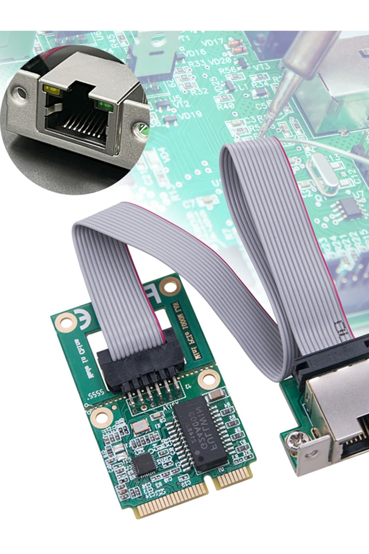ALLOYSEED-Mini PCI-E Network Card RTL8111H Mini PCIe Network Adapter RJ45 Port Mini PCI Express Gigabit Eth... 8