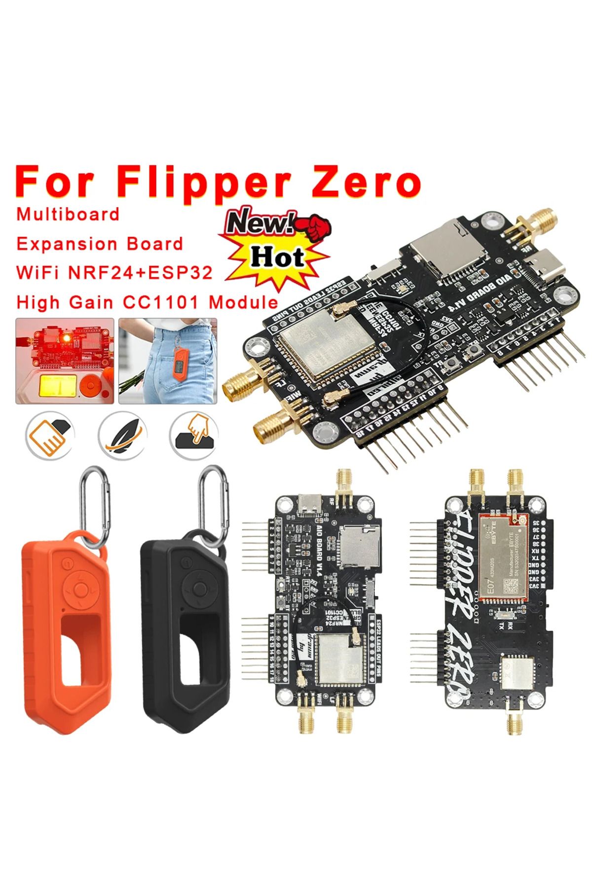 VKTECH-For Flipper Zero Multiboard 3 in 1 Expansion Board 2.4G Module Expansion WiFi NRF24 + ESP32 Expan... 2