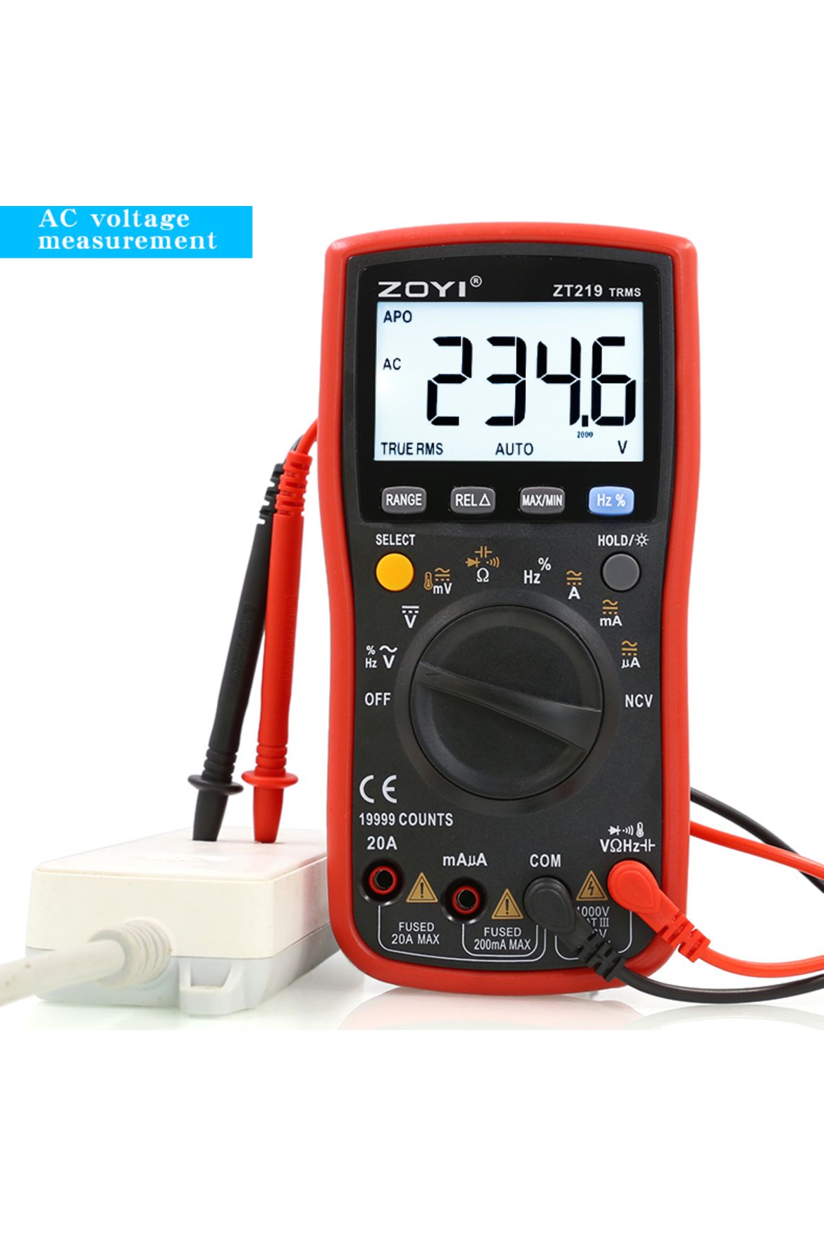 ZOYI-Auto-Range Multimeter ZT219 High-Precision 4.5-Digit True RMS Digital Multimeter with Overlo... 4
