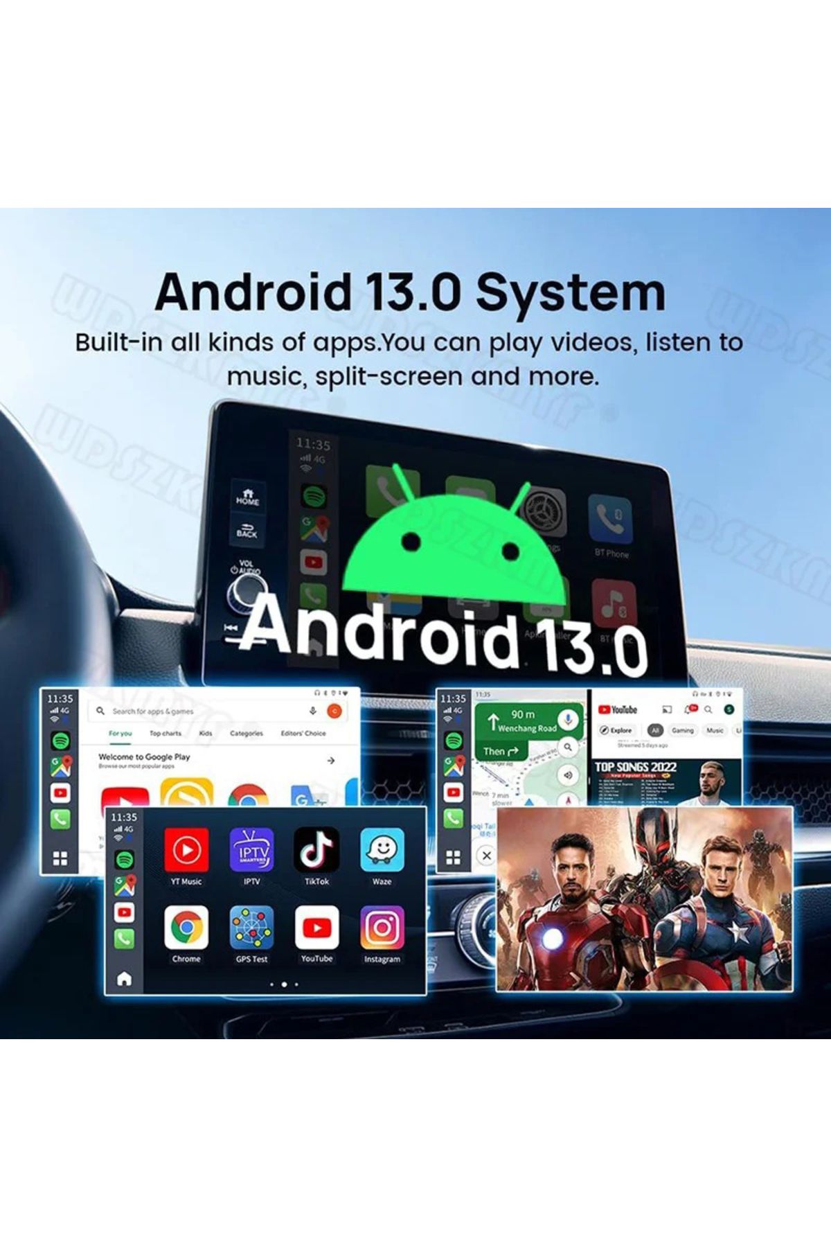 WDSZKMYF-3 In 1 CarPlay AI Box Android 13 Wired To Wireless CarPlay Android Auto For Netflix YouTube FOTA ... 5
