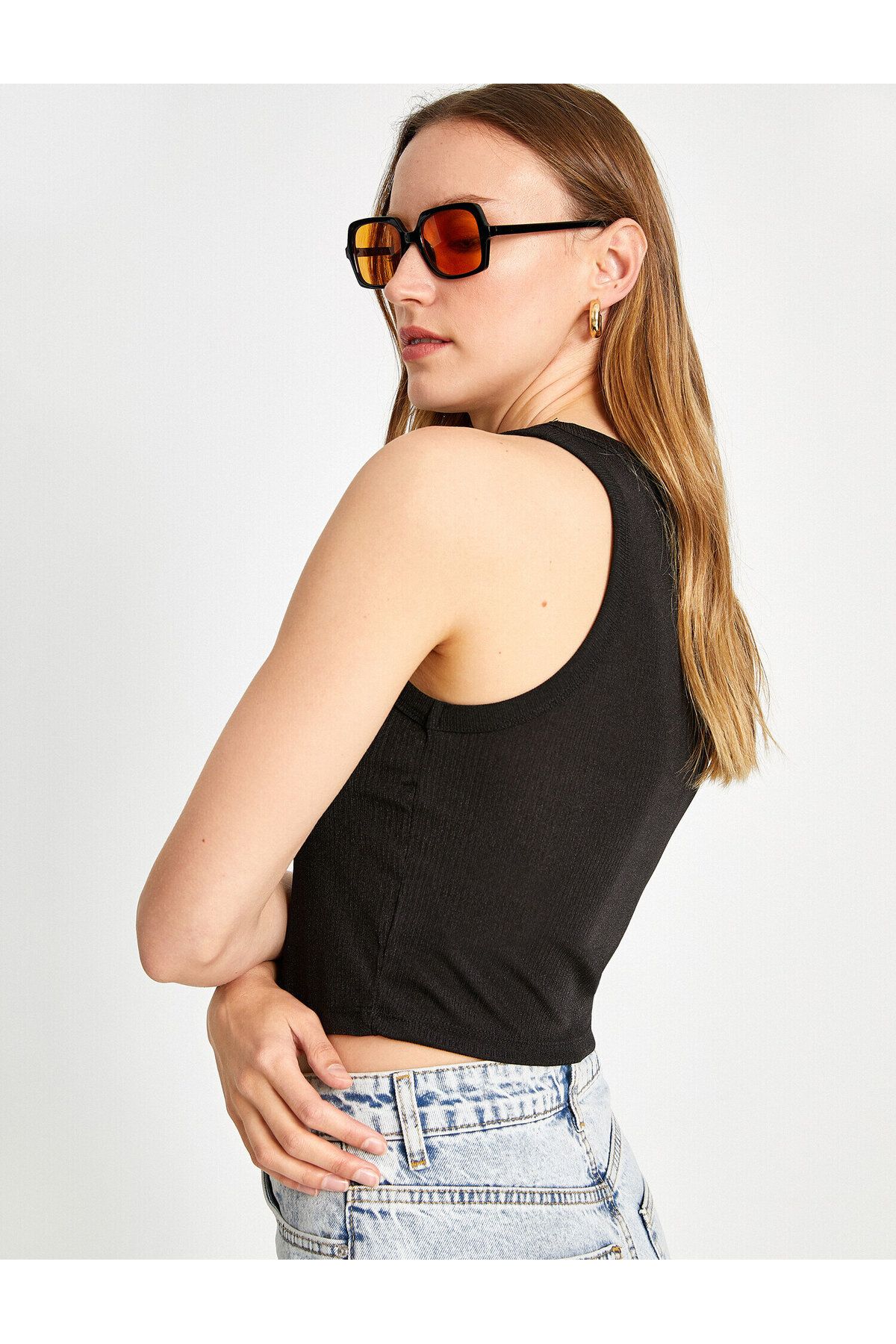 Koton Przycięty, Sportowy Kołnierzyk Typu Halter Kobieta - M