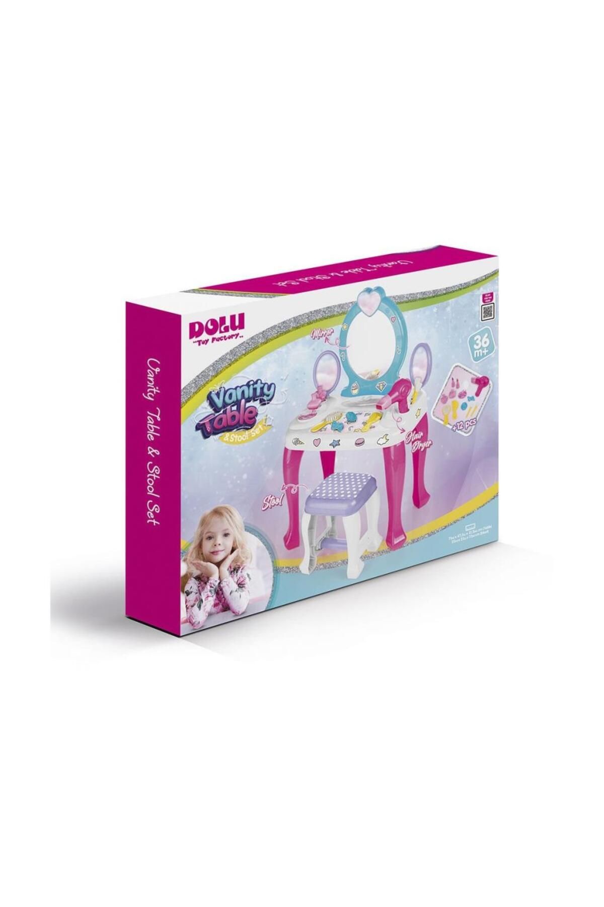 NW NessiWorld Nessiworld 2568 Unicorn Makyaj Masası ve Tabure Seti -Dolu
