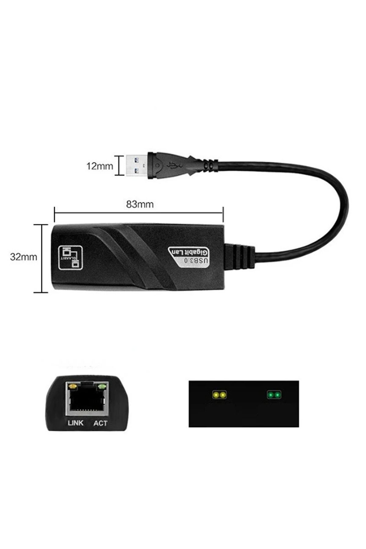 congdi-Wired USB 3.0 To Rj45 Lan Ethernet Adapter 10/100Mbps Network Cable for Xiaomi Mi Box PC Windows ... 7