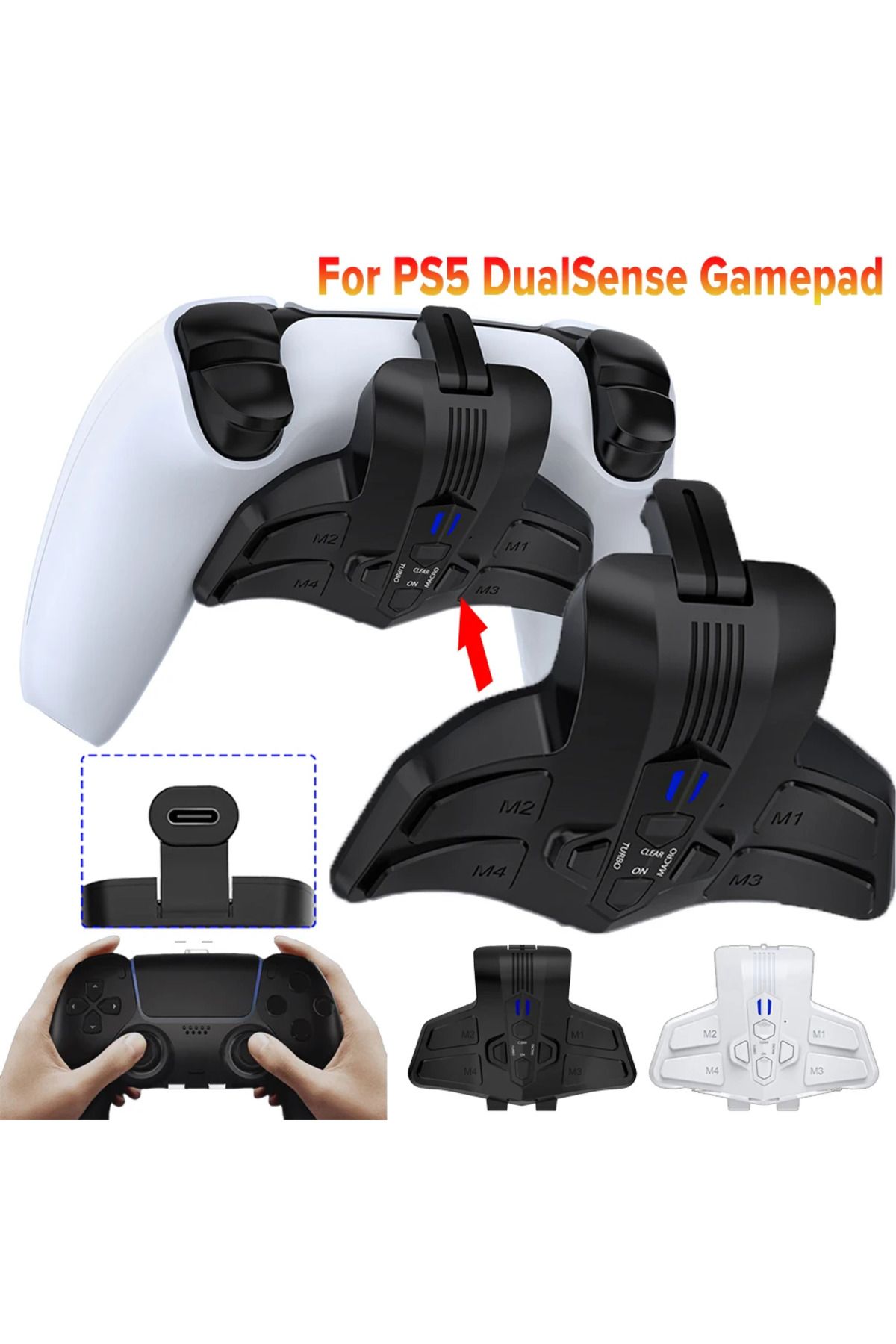 VAKIND-Backplate Programable Remap Kit for PS5 DualSense Gamepad PC Back Buttons with Turbos Macro Funct... 2