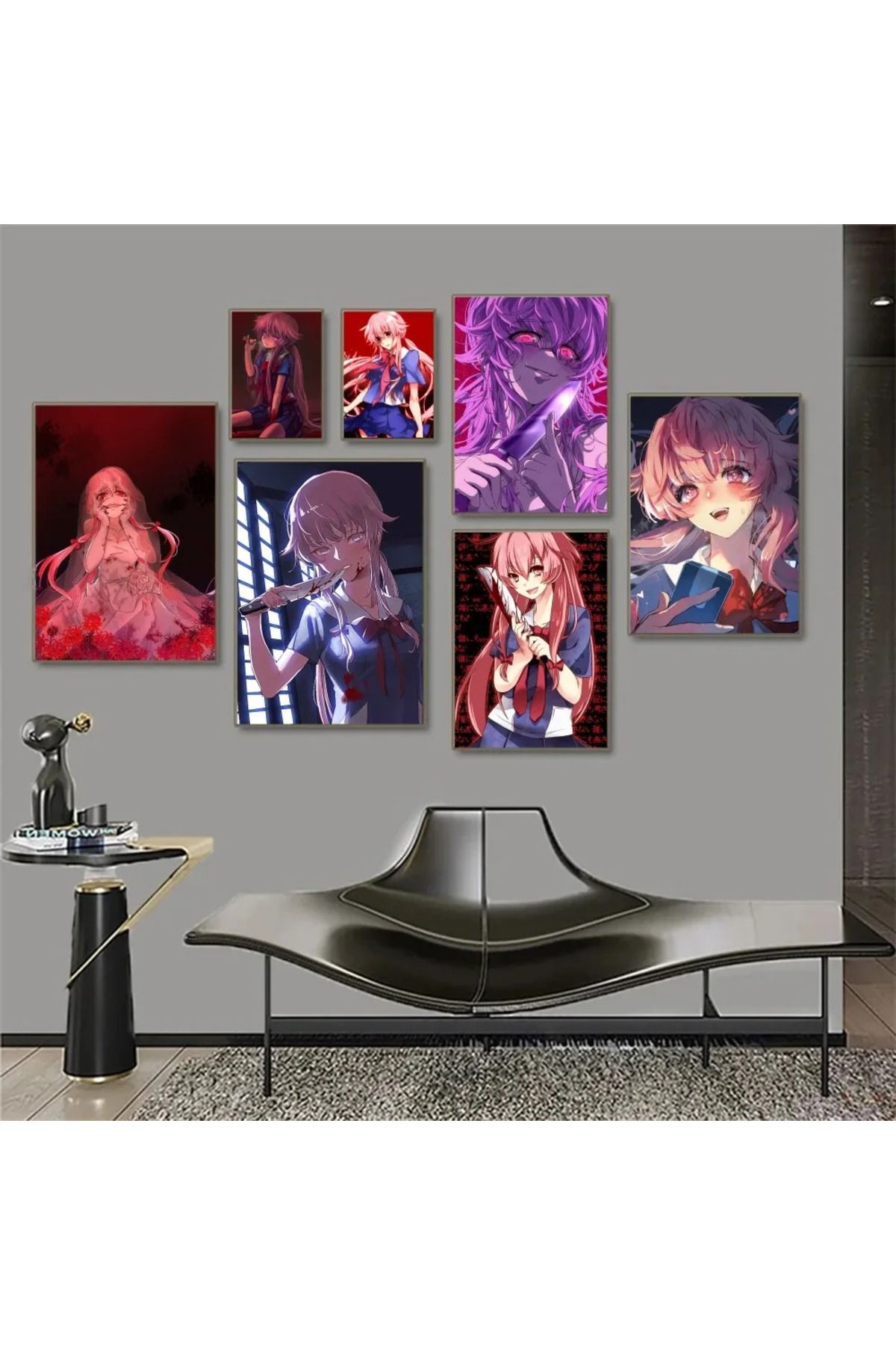 KAYOU-1pc Yuno Gasai Future Diary Anime Poster HD Posters Home Room Bar Cafe Decor Art Wall Painting Pi... 2
