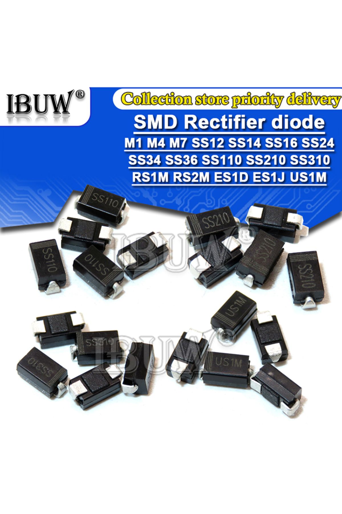 choice2-SS34 100PCS Rectifier diode M1 M4 M7 SS12 SS14 SS16 SS24 SS34 SS36 SS110 SS210 SS210 US1M RS2M ES1D 7