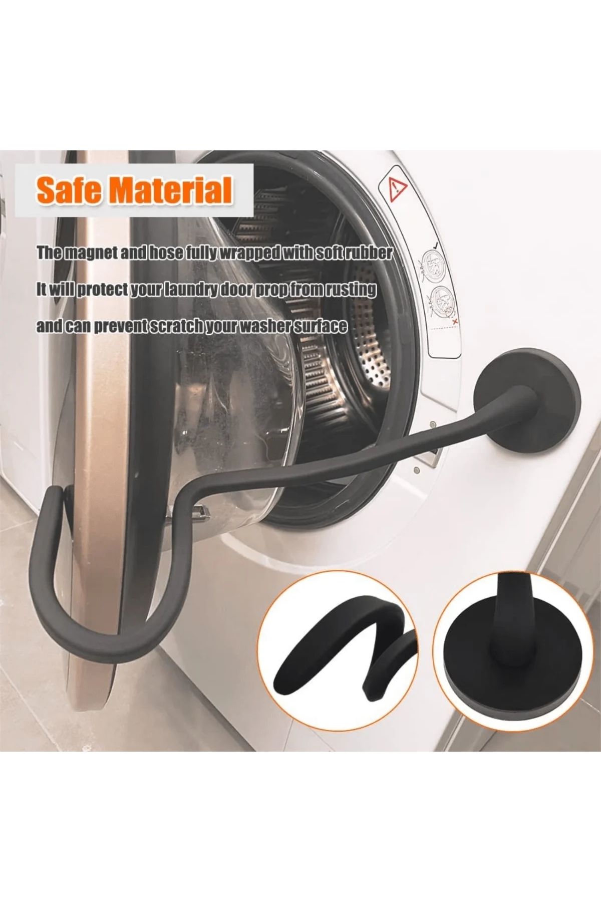 Choice-Magnetic Washer Door Prop-Stabilizer for Front Load Machines-Easy-Install, Flex Design-Fits Most ... 2