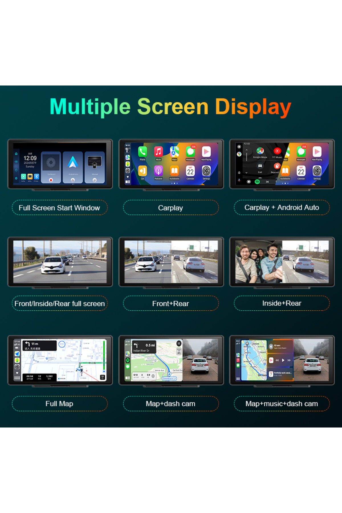 Develuck-11.3 Inch Dascam 4K DVR Car Play Screen Android Auto Smart Systems CarPlay Monitor Accessories Vi... 3