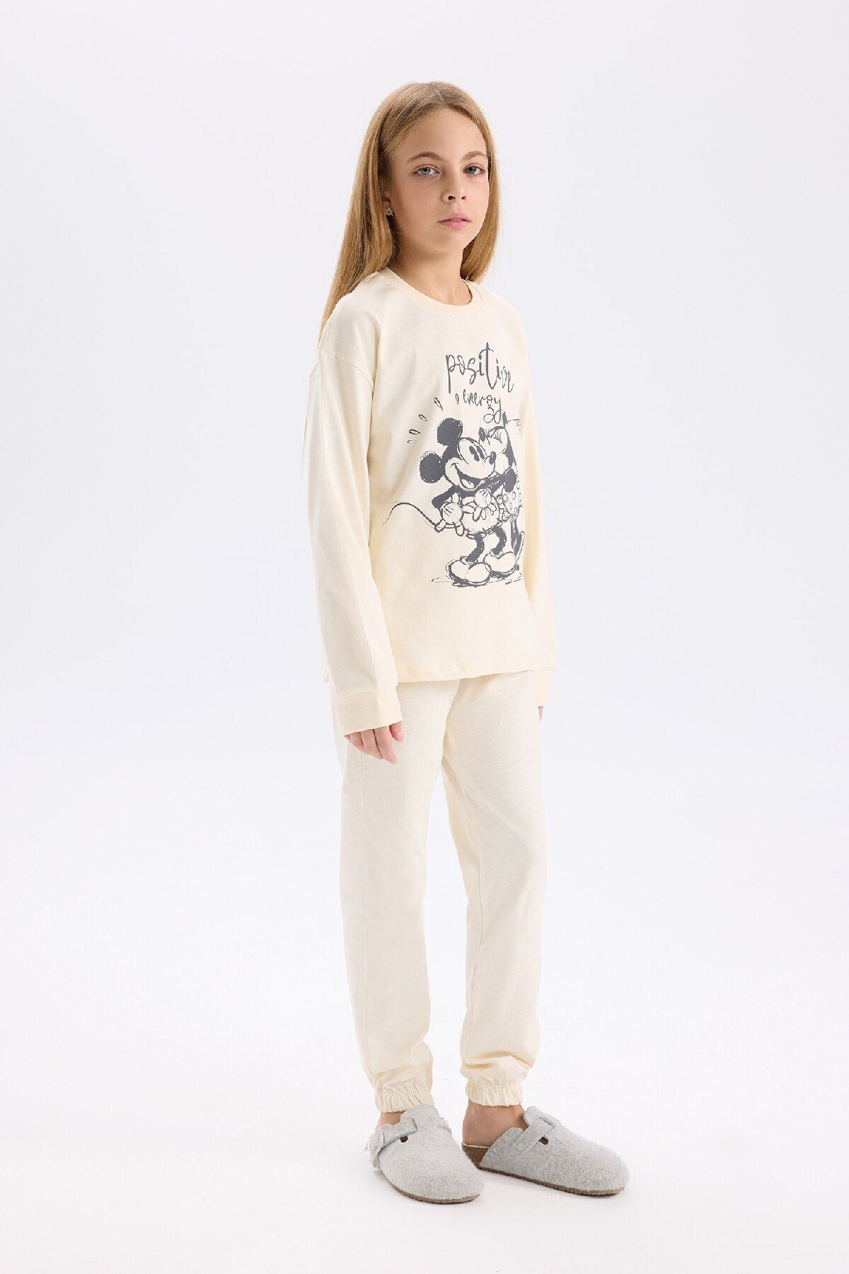 DeFacto-Disney Mickey & Minnie Mädchen-Pyjama-Set – Rundhalsausschnitt, lange Ärmel, Ober- und Unterteil-Set D7751a824wn 2