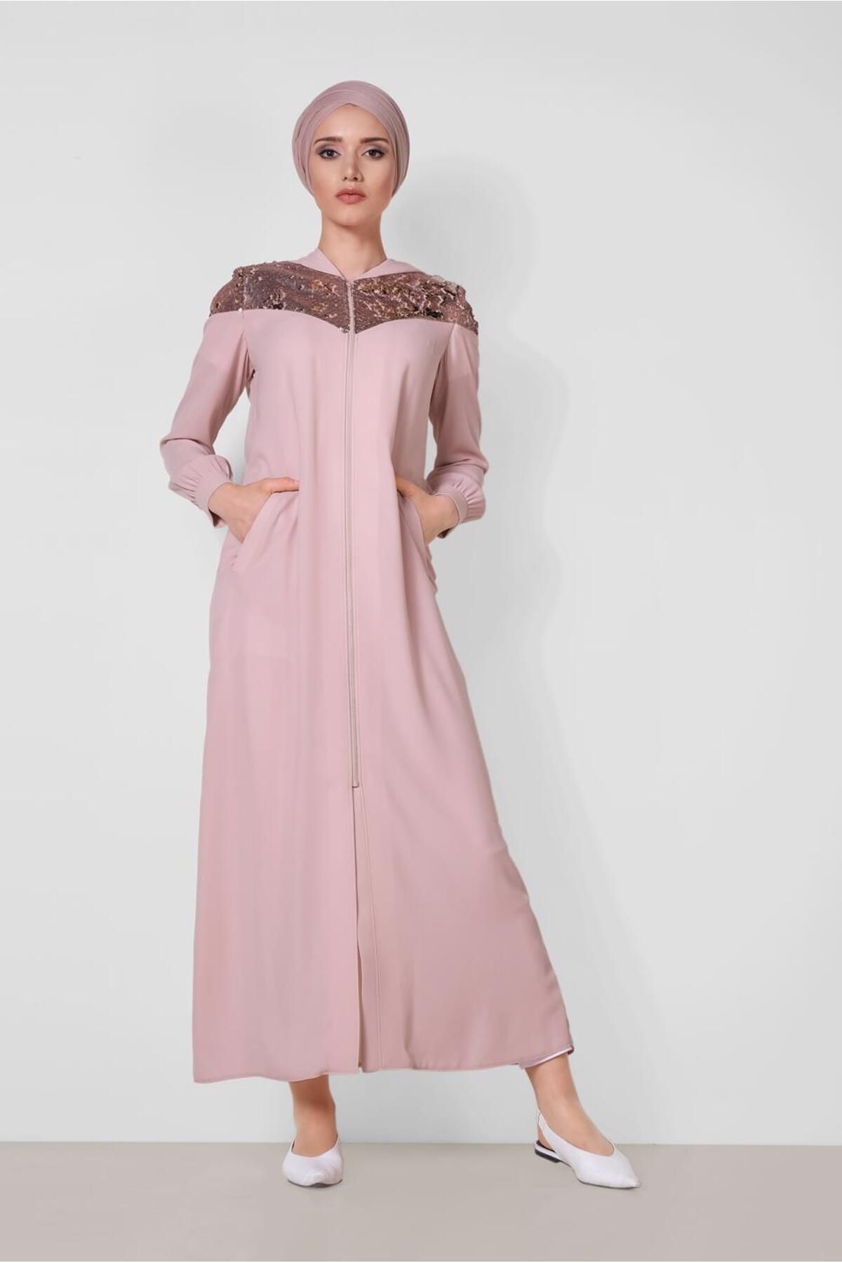 زیپ جلویی دنباله دار ABAYA 8319 Alvina
