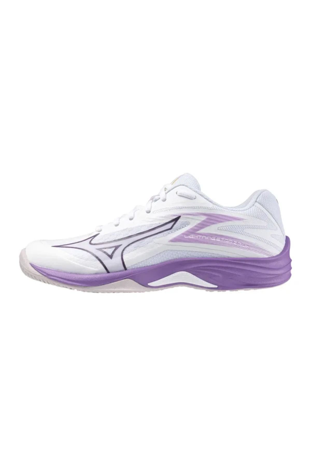 MIZUNO Lightning Star Z7 Jr Unisex Voleybol Ayakkabısı Beyaz / Lila