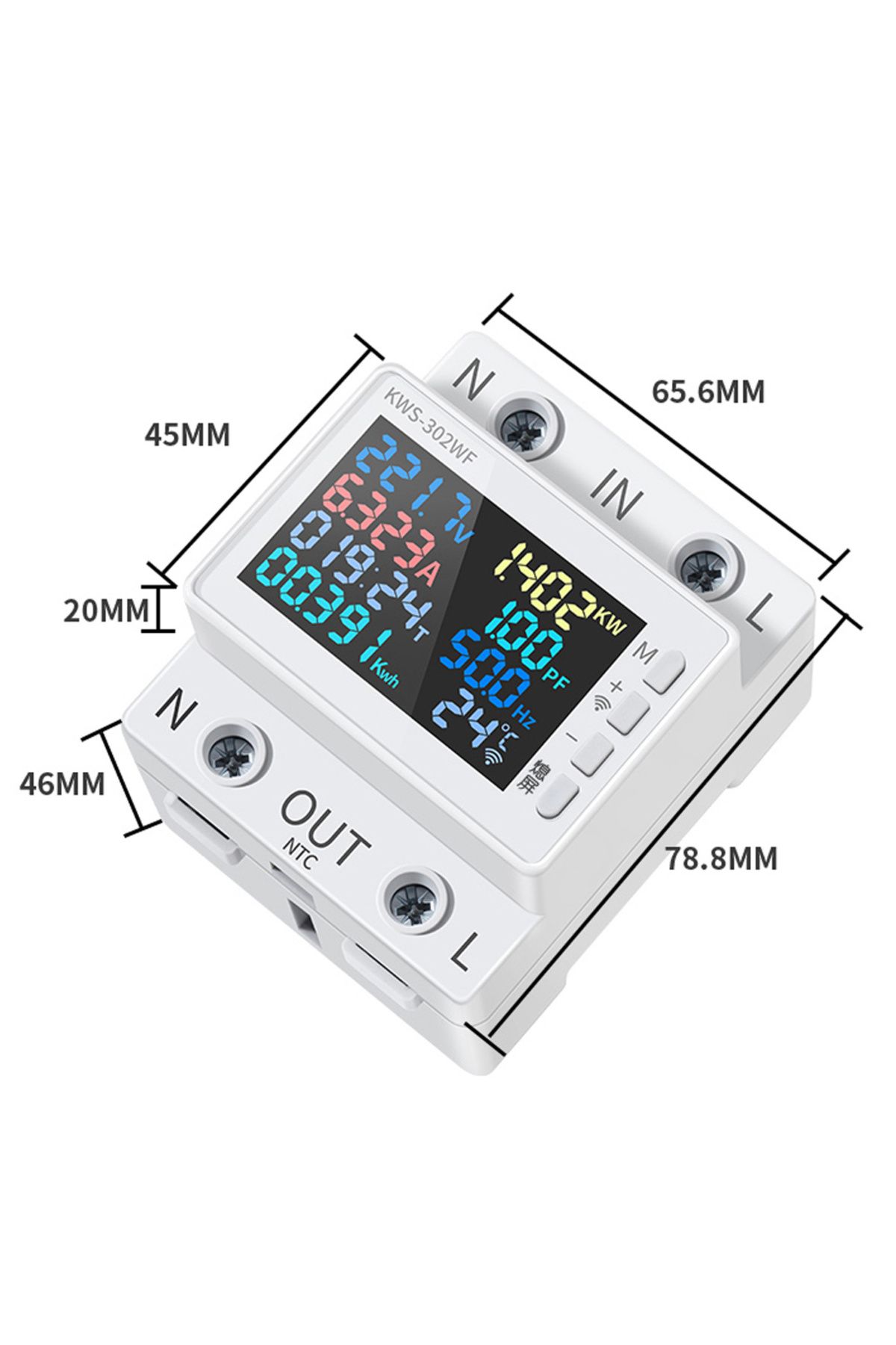 Choice-Tuya 8 in1 Power Meter Color Screen 2P AC Energy Meter APP Control 170-270V/63A Voltage and Curre... 3