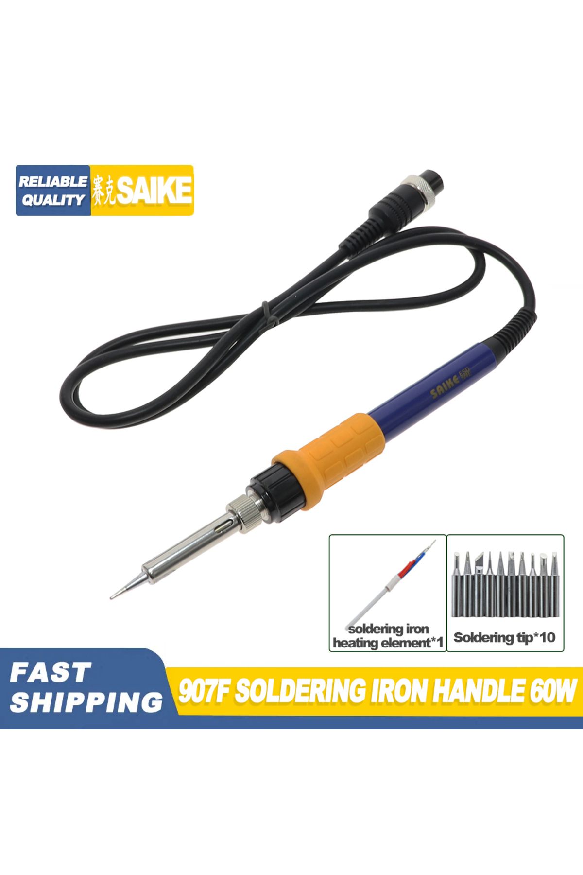 Choice-SAIKE 907A 907F Soldering Iron Handle 45W/60W A1322 Heating Core 131A Heating Element Suitable fo... 2