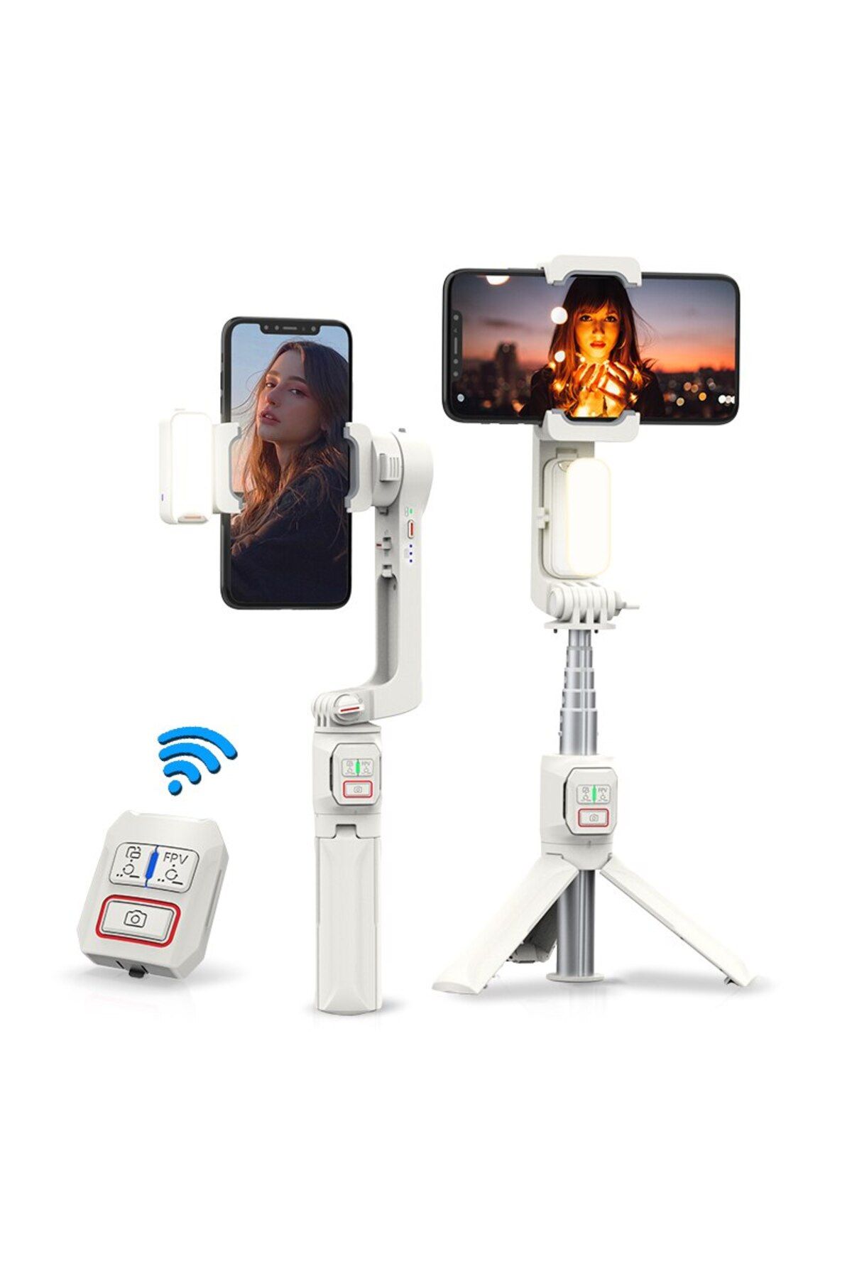 Choice-AXNEN A10 Smartphone Handheld Gimbal with Fill Light Extension Rod Remote,Cellphone Video Record ... 8