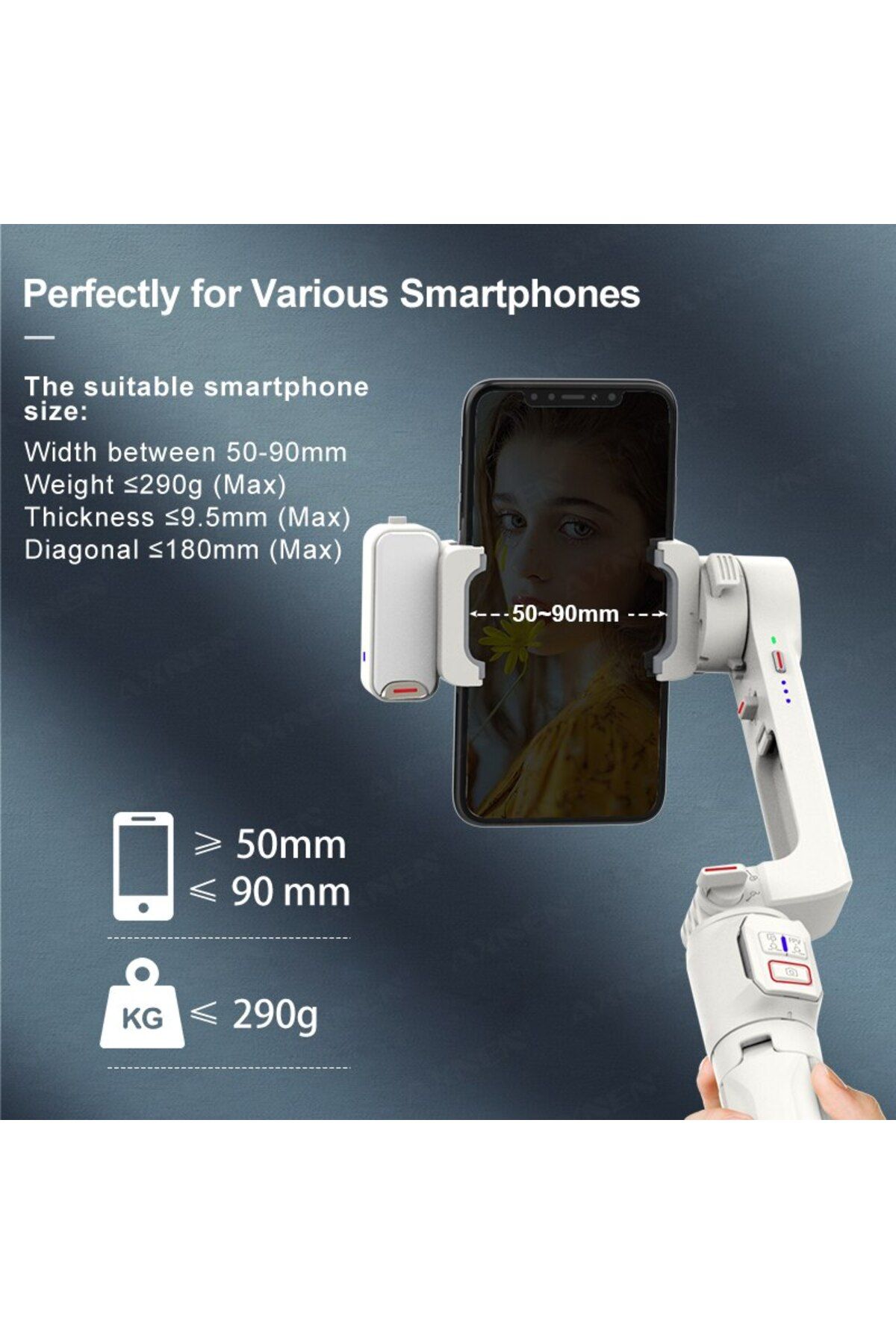 Choice-AXNEN A10 Smartphone Handheld Gimbal with Fill Light Extension Rod Remote,Cellphone Video Record ... 7