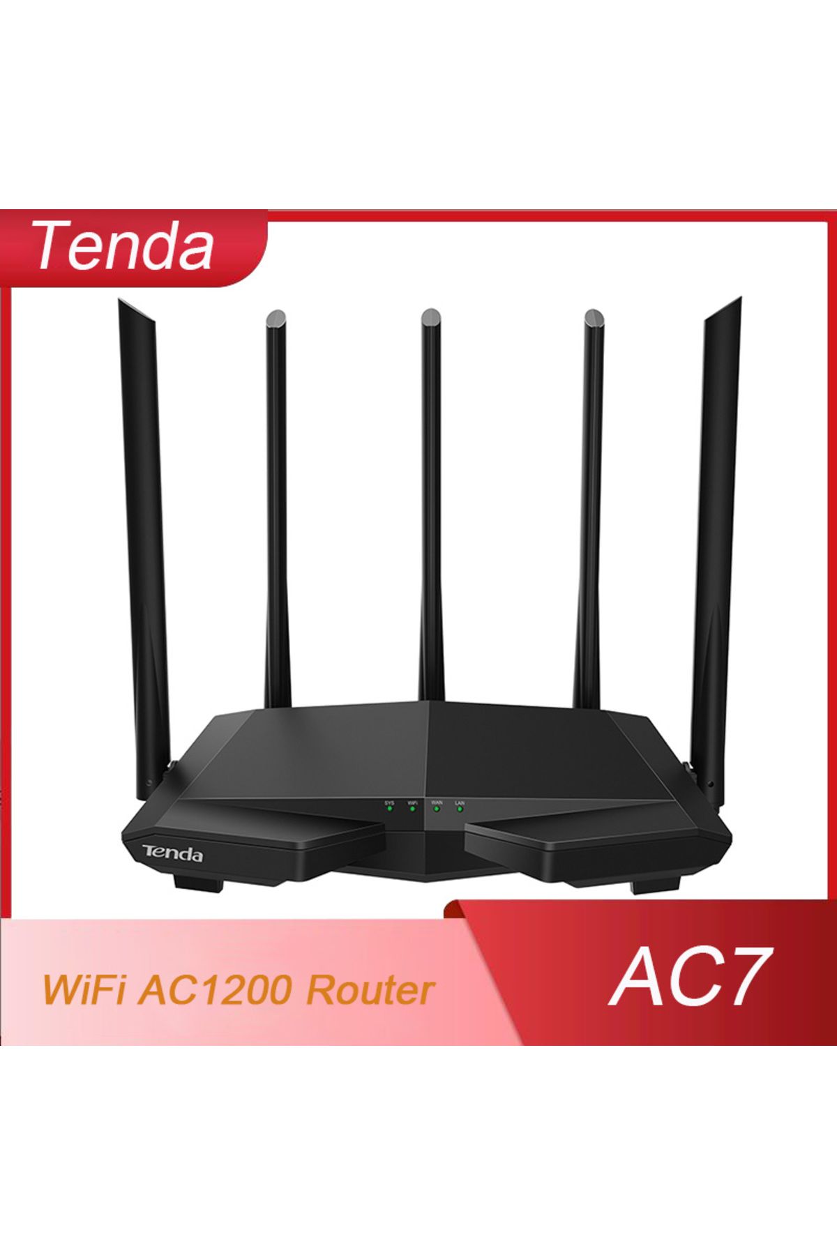 Tenda-AC7 Dual Band Wireless AC1200 Router Wifi Range Repeater with 5*6dBi High Gain Antennas Wid... 2