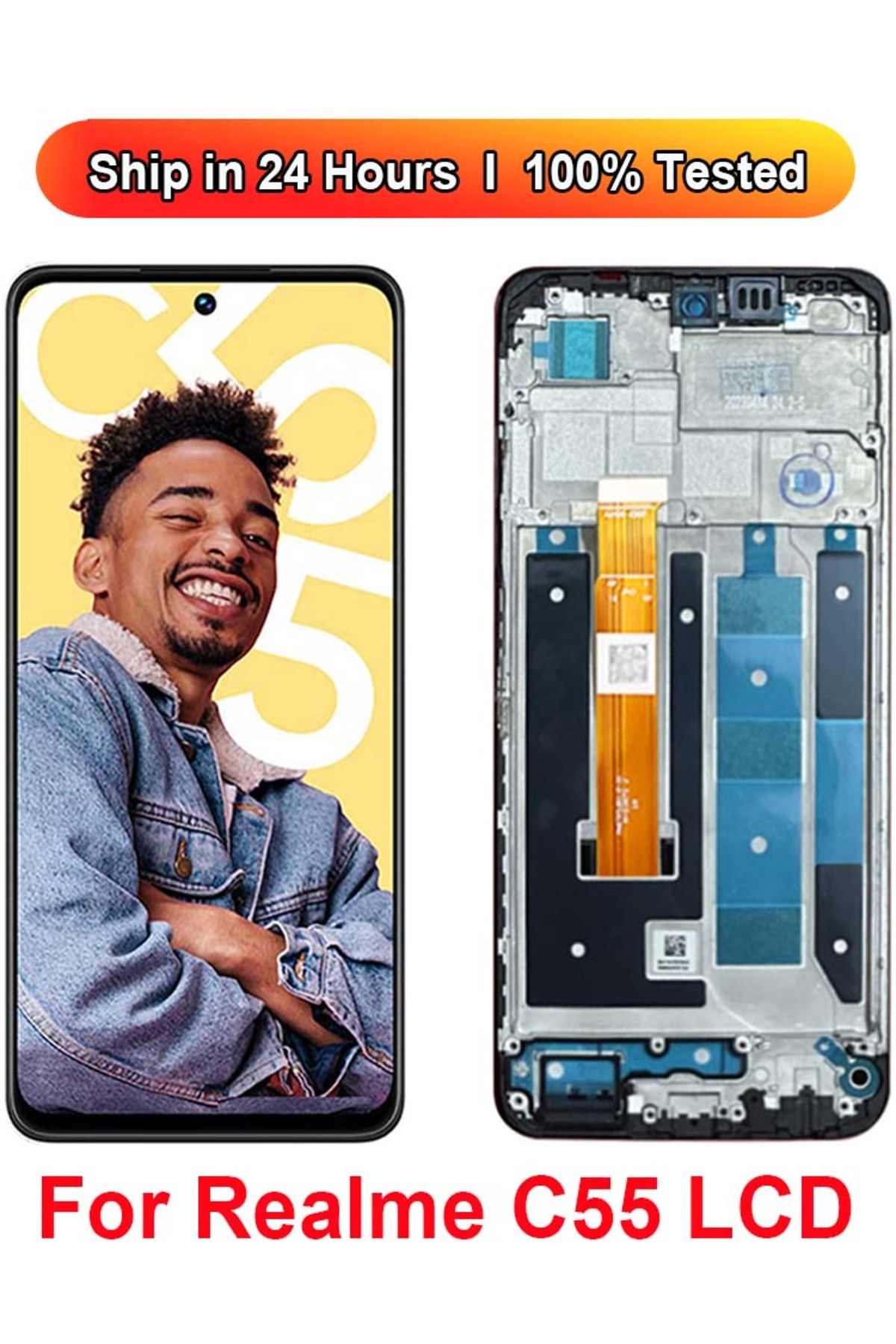 Choice-Screen With Frame For Realme C55 RMX3710 LCD Display Touch  Pantalla Digiziter Assembly Screen Re... 8