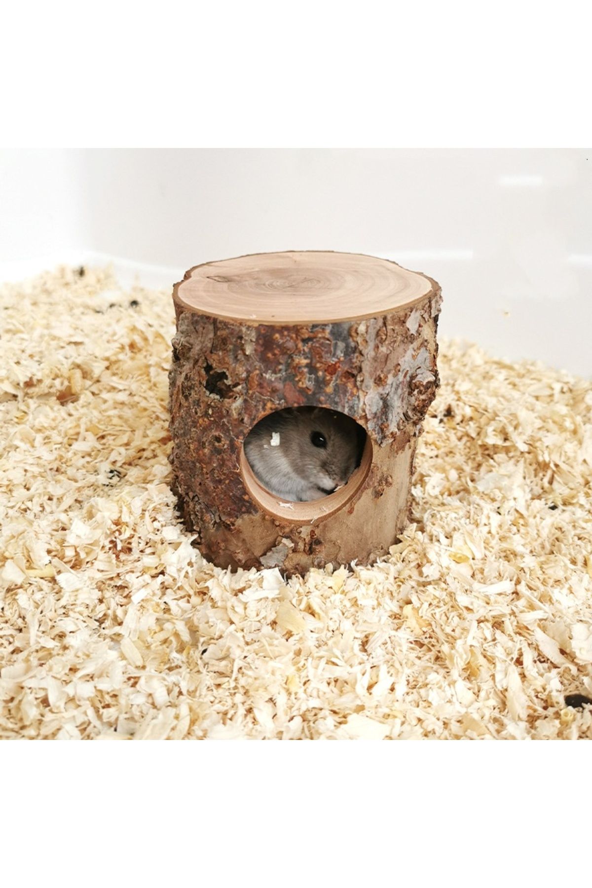 Choice-Hamster Escape Nest Wooden Nest Natural Teeth Grinding Supplies Golden Wire Bear Tree Cave Landsc... 3