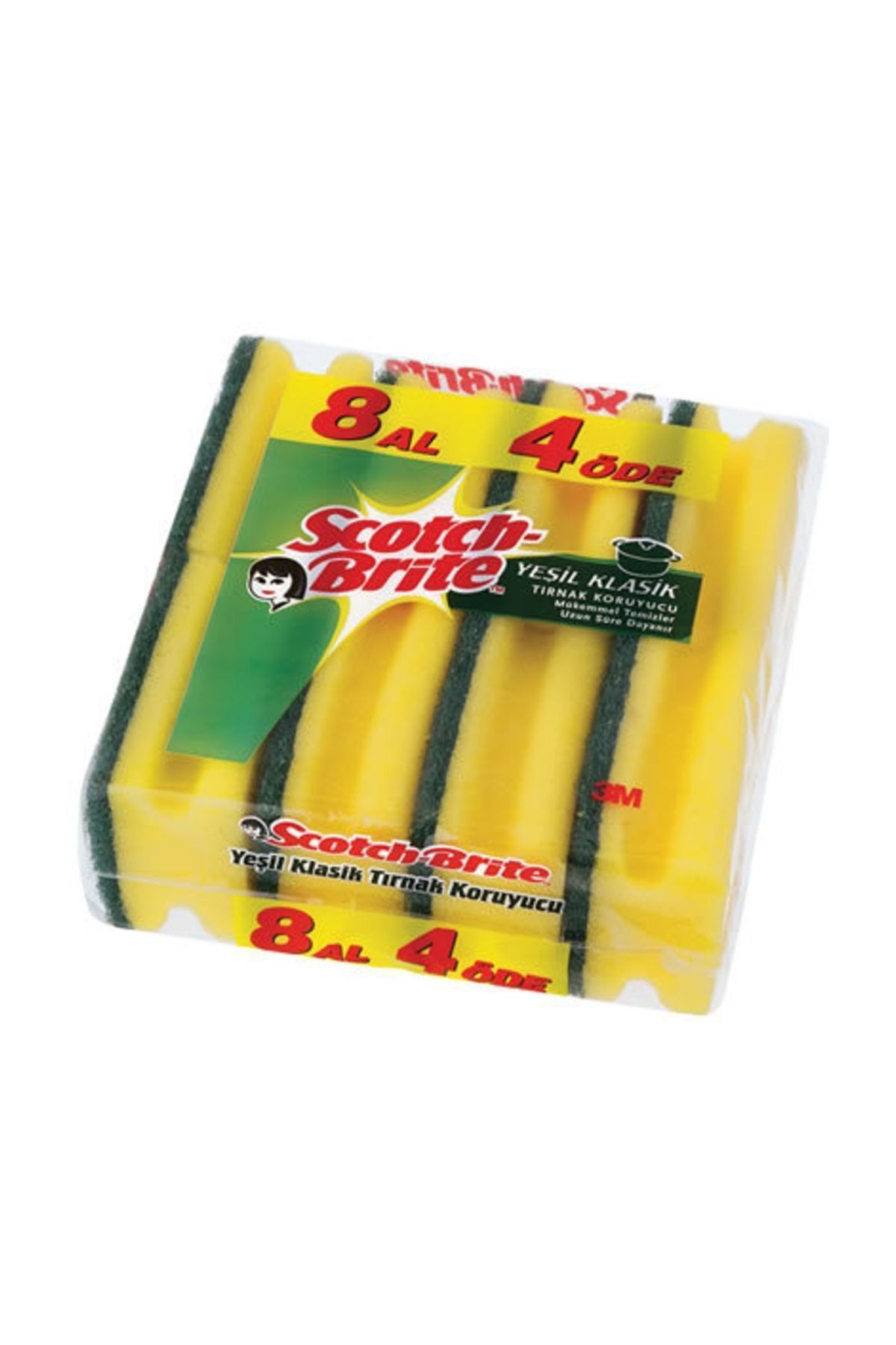 Scotch Brite Yeşil Tırnak Korumalı Sünger 8'li