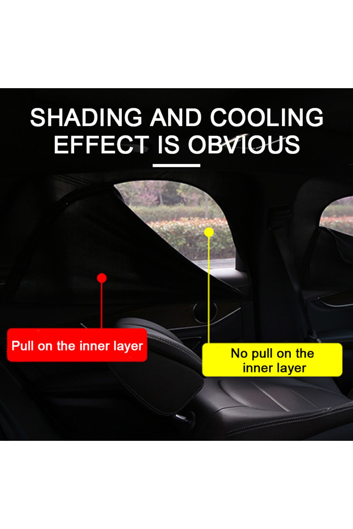 SEAMETAL-SEMETAL Car Window Shade Side Window Sun Shade Breathable Mesh With Zipper Car Window Screen Cove... 5