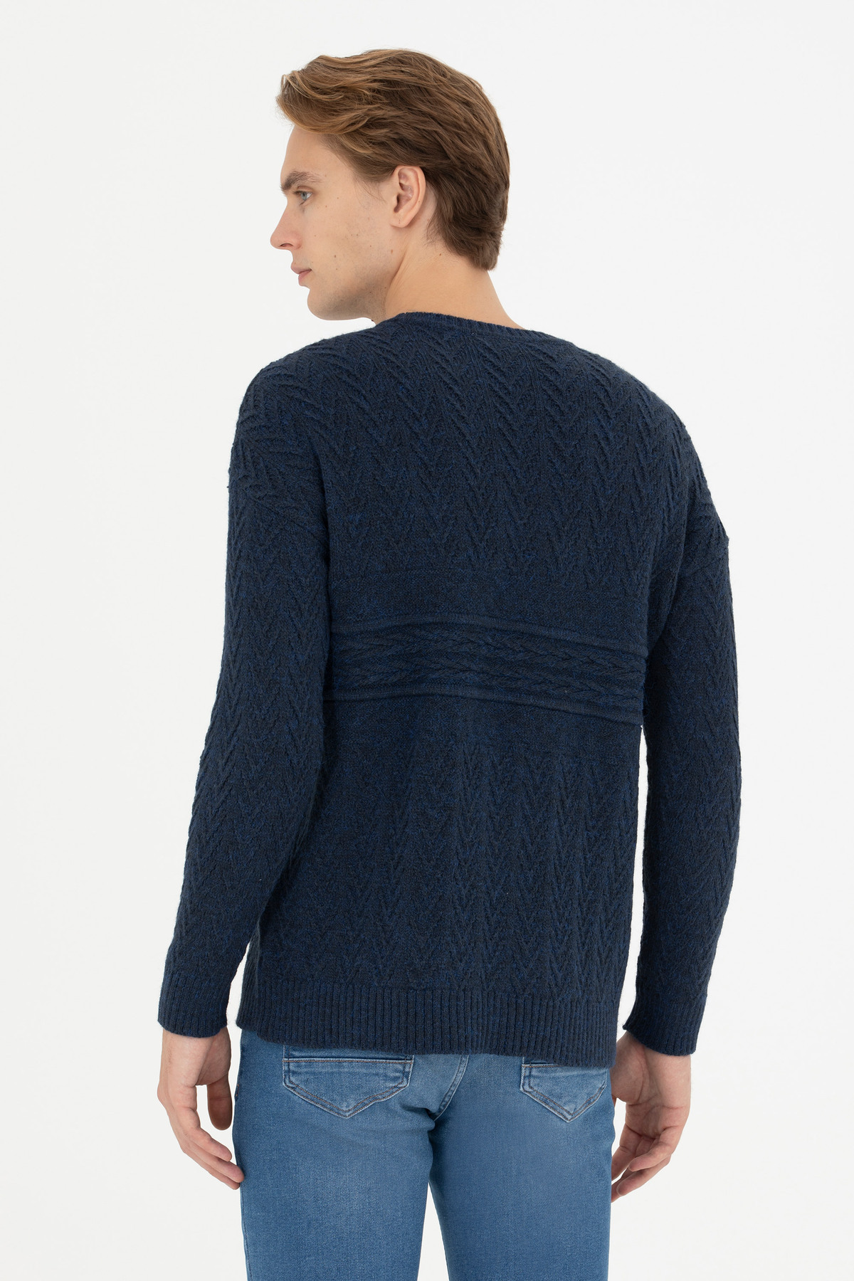 U.S. Polo Assn.  Erkek Lacivert Kazak 50271046-VR033 - Görsel 5