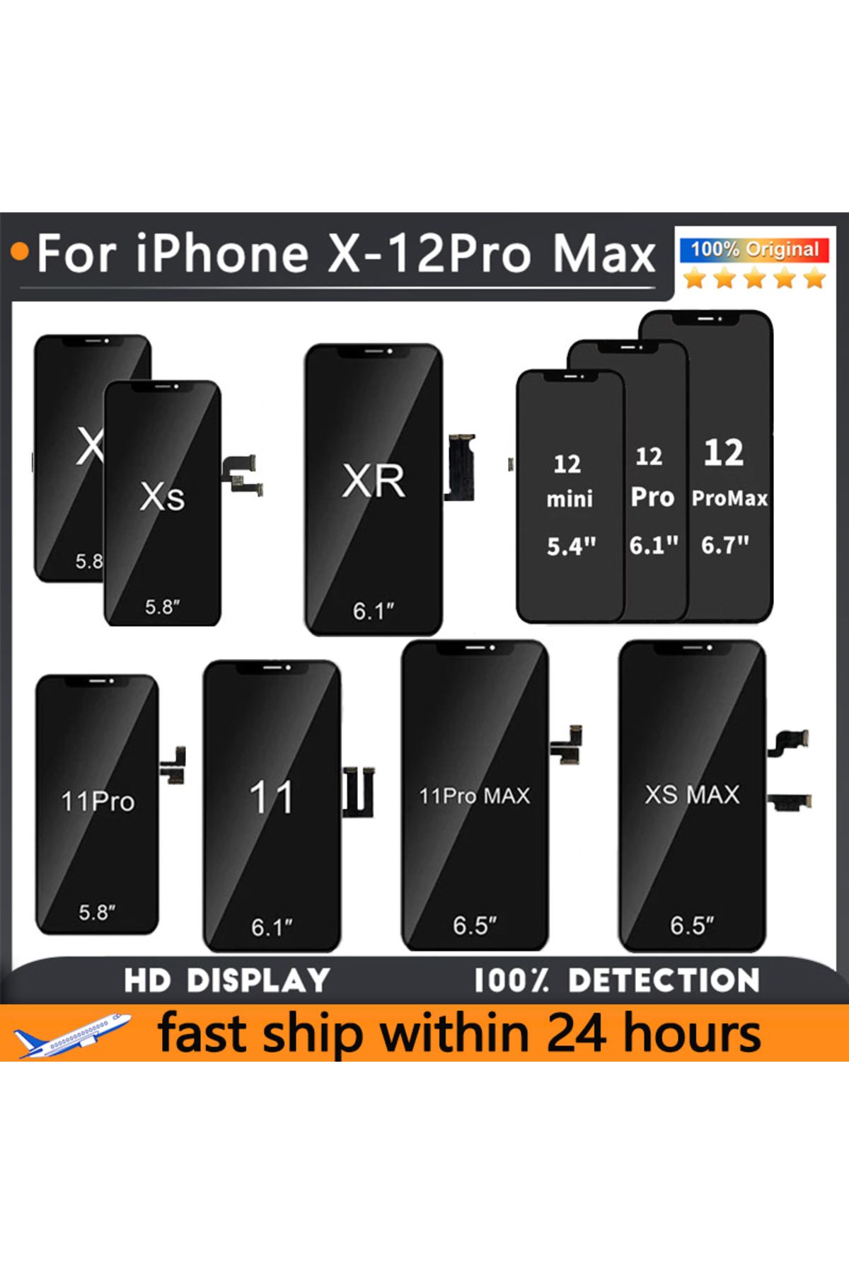 AUMOOK-OLED Lcd For iPhone X XR Xs Max 11 Pro Max 12 Pro LCD Display Touch Screen Digitizer Assembly No ... 5