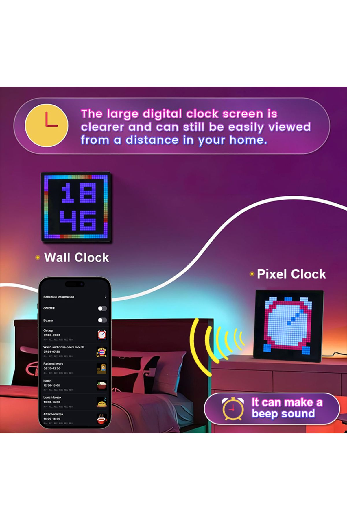 Choice-32X32 NFT Pixel Art LED Display Cool Bluetooth Speaker App Control Art Display For Gaming Room De... 6