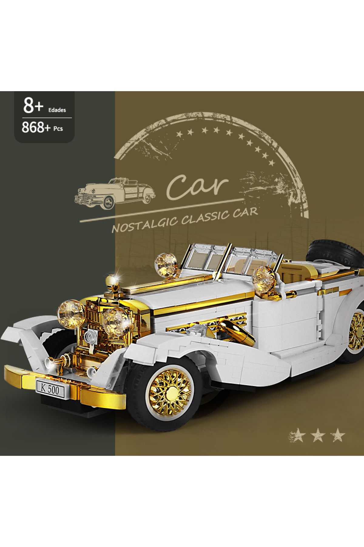 Choice-Technical Original Retro Nostalgic Classic Car Building Block Model Compatible High-Tech Bricks C... 6