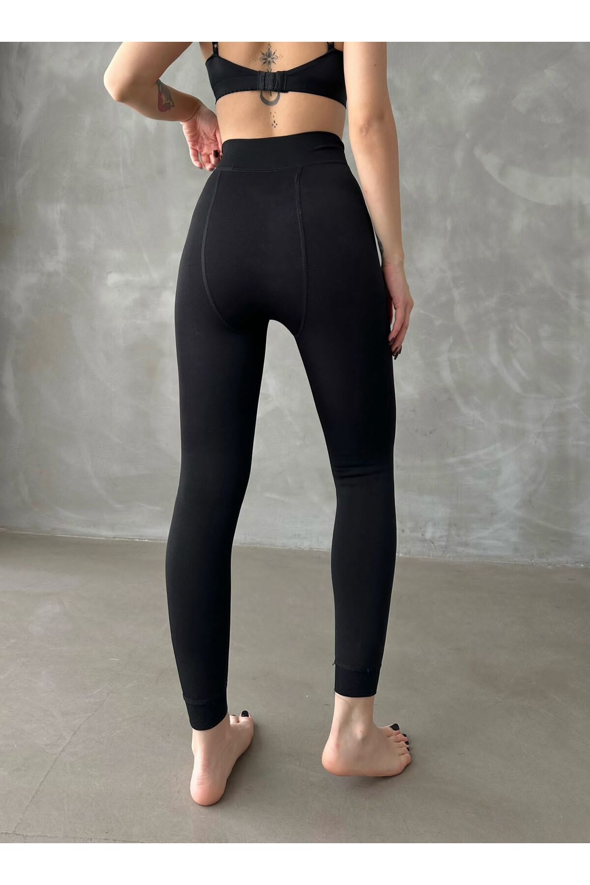 【EVERYDAY I LIKE】New Moist Warm Leggings Generic Brands High Waist Recovery Winter Thermal Black Plush