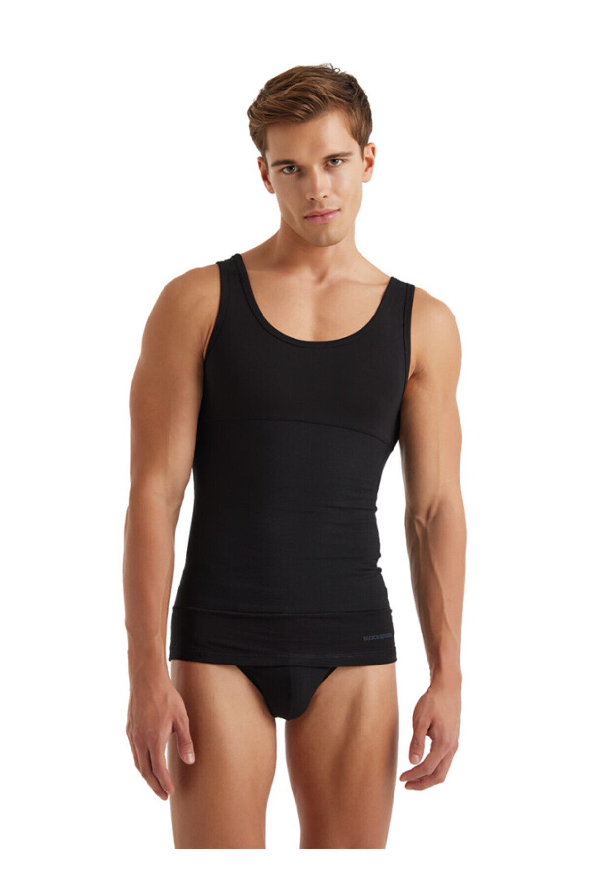 Blackspade-9209 Men's Corset Black Tank Top 1