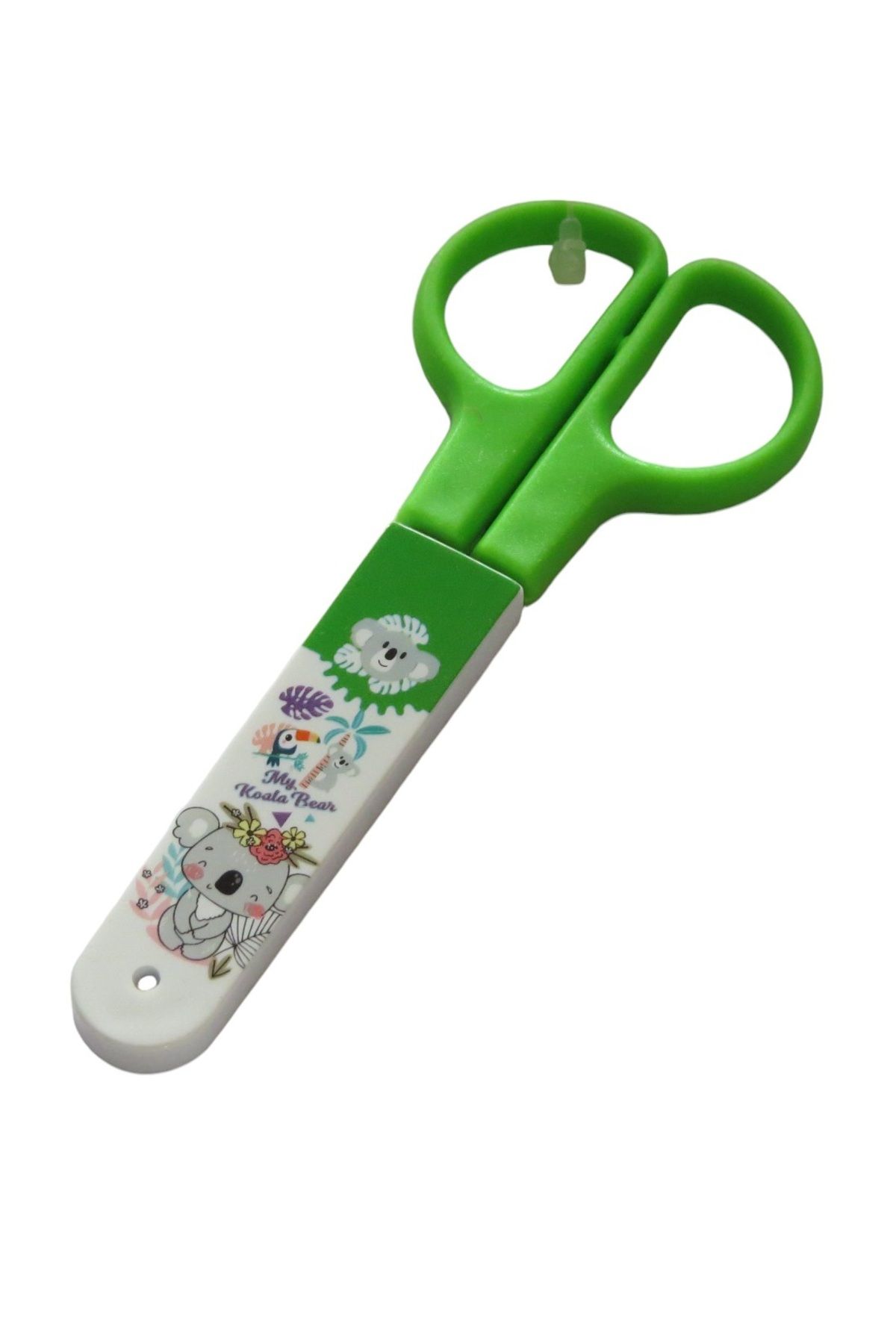 Polin-Ks-150 Plastic Protected Patterned Students' Scissors with Blunt Tip and Ruler 6