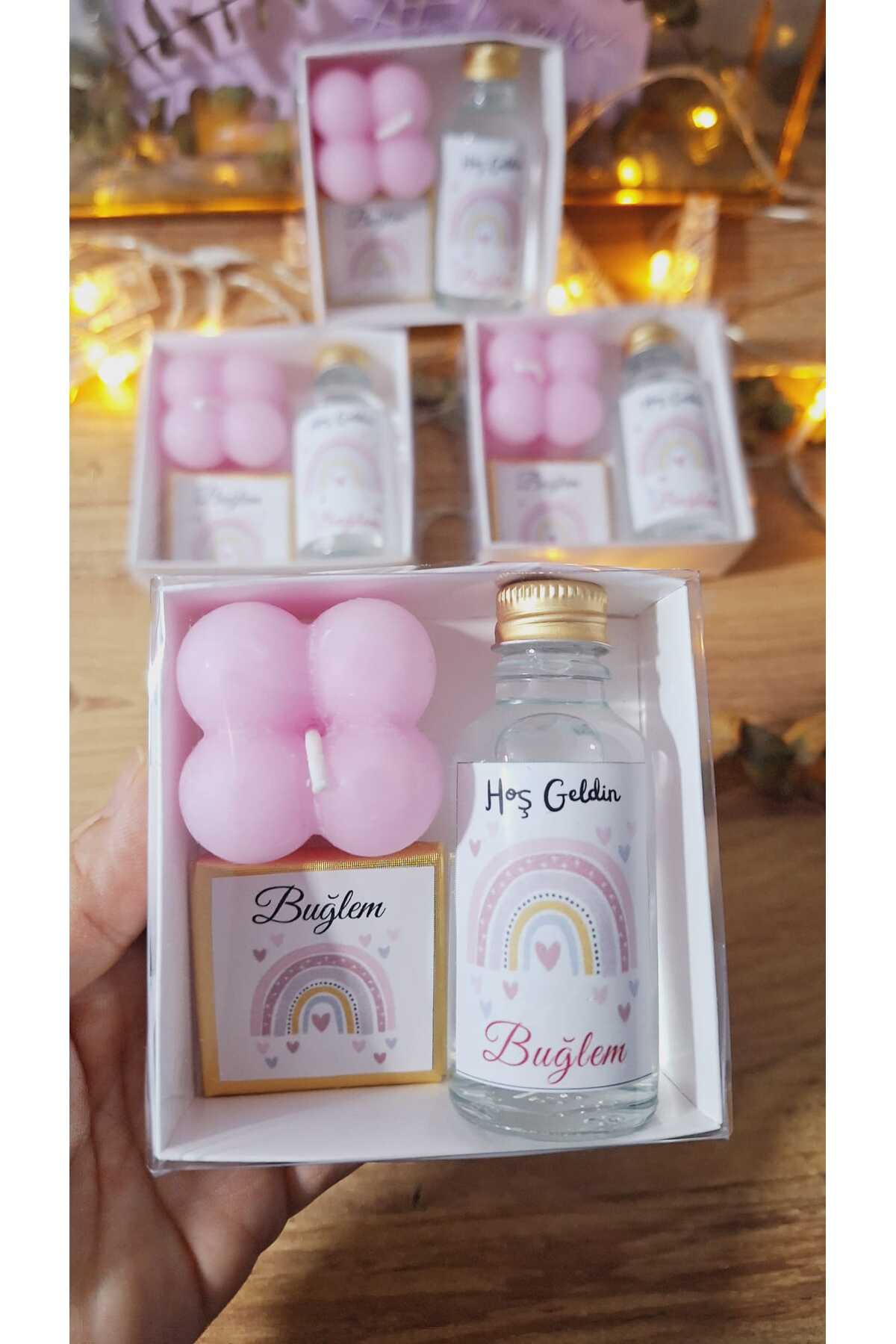 SevgiliAtolyemm Kutulu Çikolata 5 Adet ( Kutu Içinde Kolonya Ve Mum Hediyeli) Doğum Günü Mevlüt Bebek Hediyelik fotoğrafı 3 (önizleme)