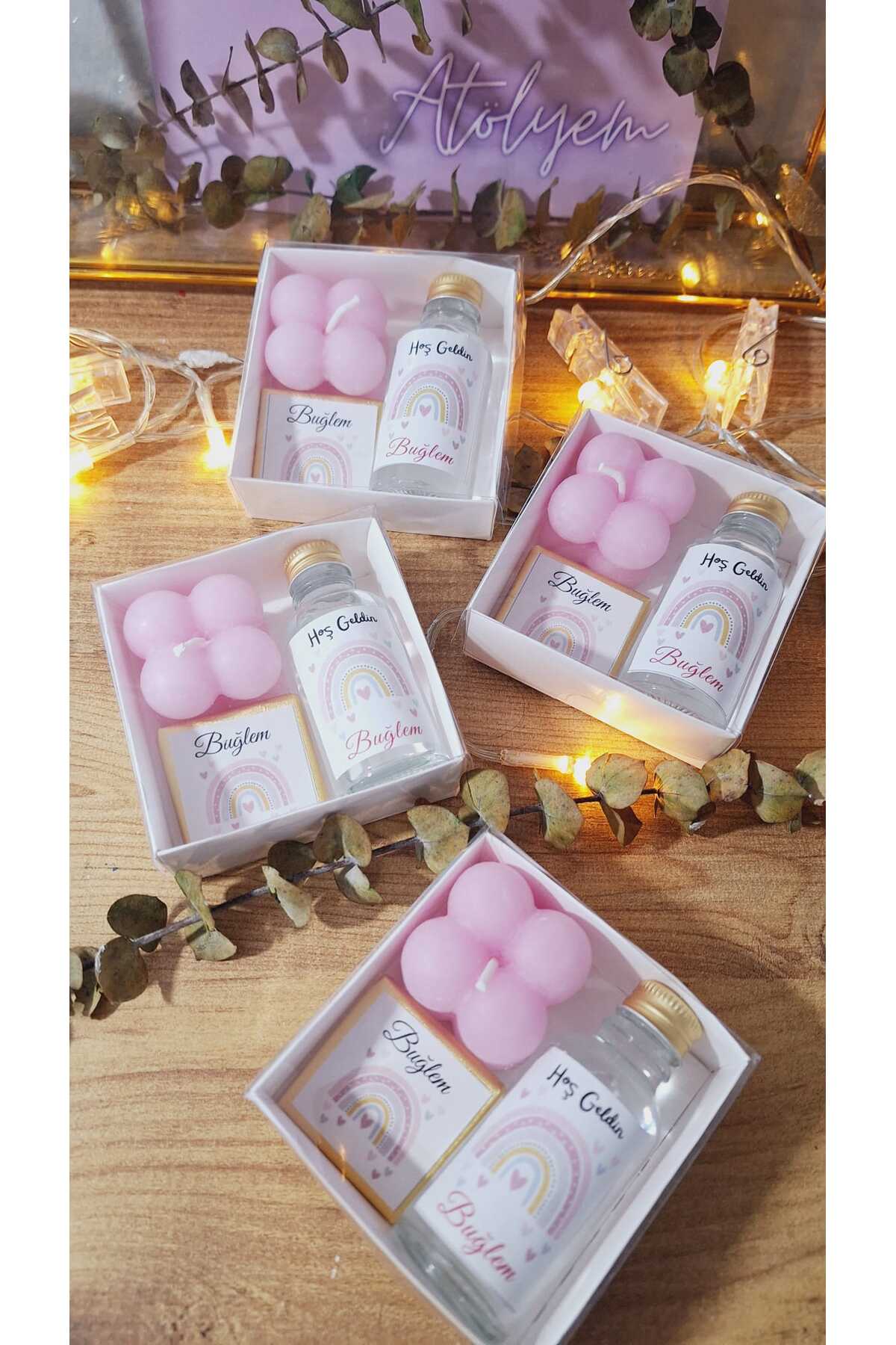 SevgiliAtolyemm Kutulu Çikolata 5 Adet ( Kutu Içinde Kolonya Ve Mum Hediyeli) Doğum Günü Mevlüt Bebek Hediyelik fotoğrafı 2 (önizleme)
