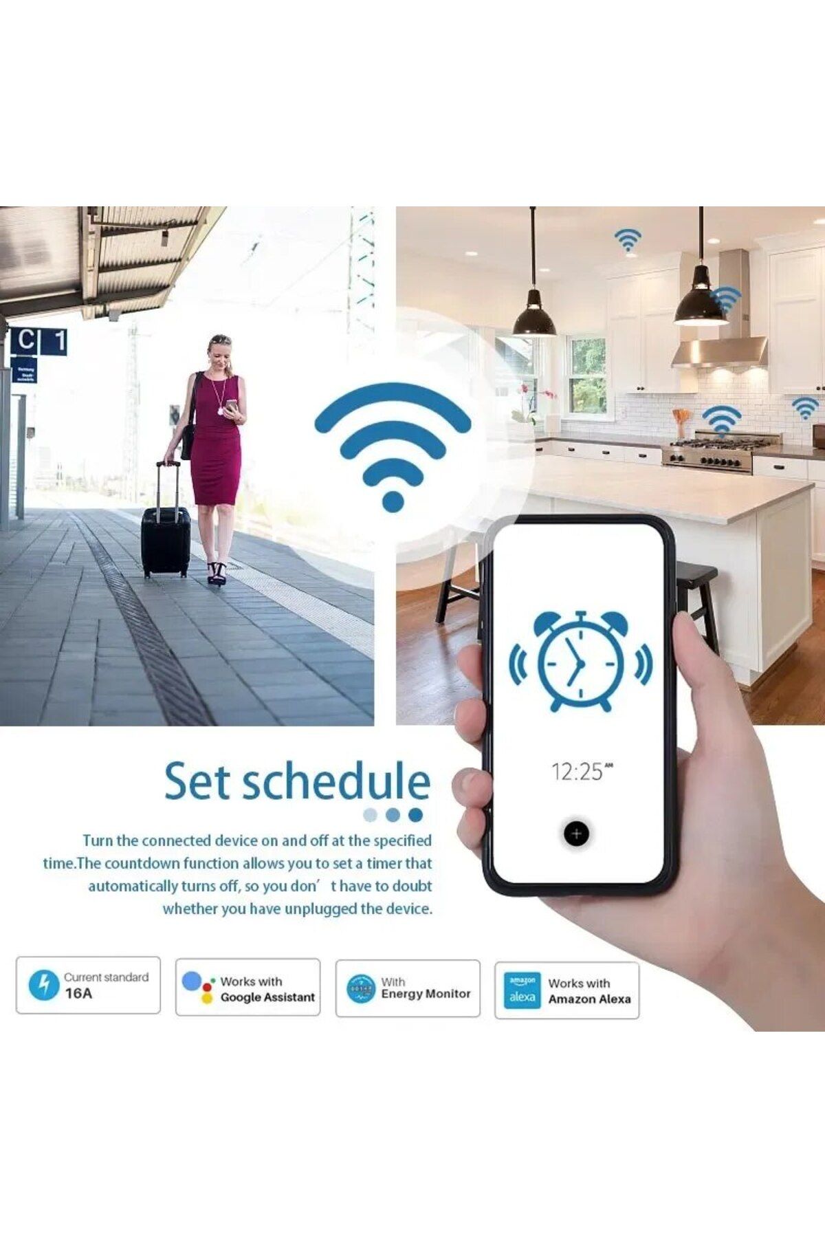 Choice-20A Tuya Smart Socket EU16A/20A Wifi Smart Plug With Power Monitoring Smart Life APP Remote Control 4