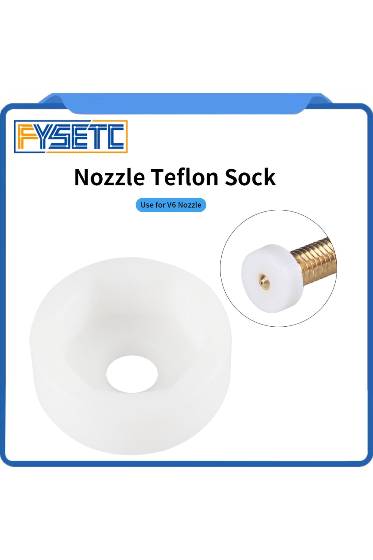 Choice-FYSETC V6 Nozzle Teflon Sock High Temperature Resistant Nozzle Protective Cover for E3D V6 Nozzles 8