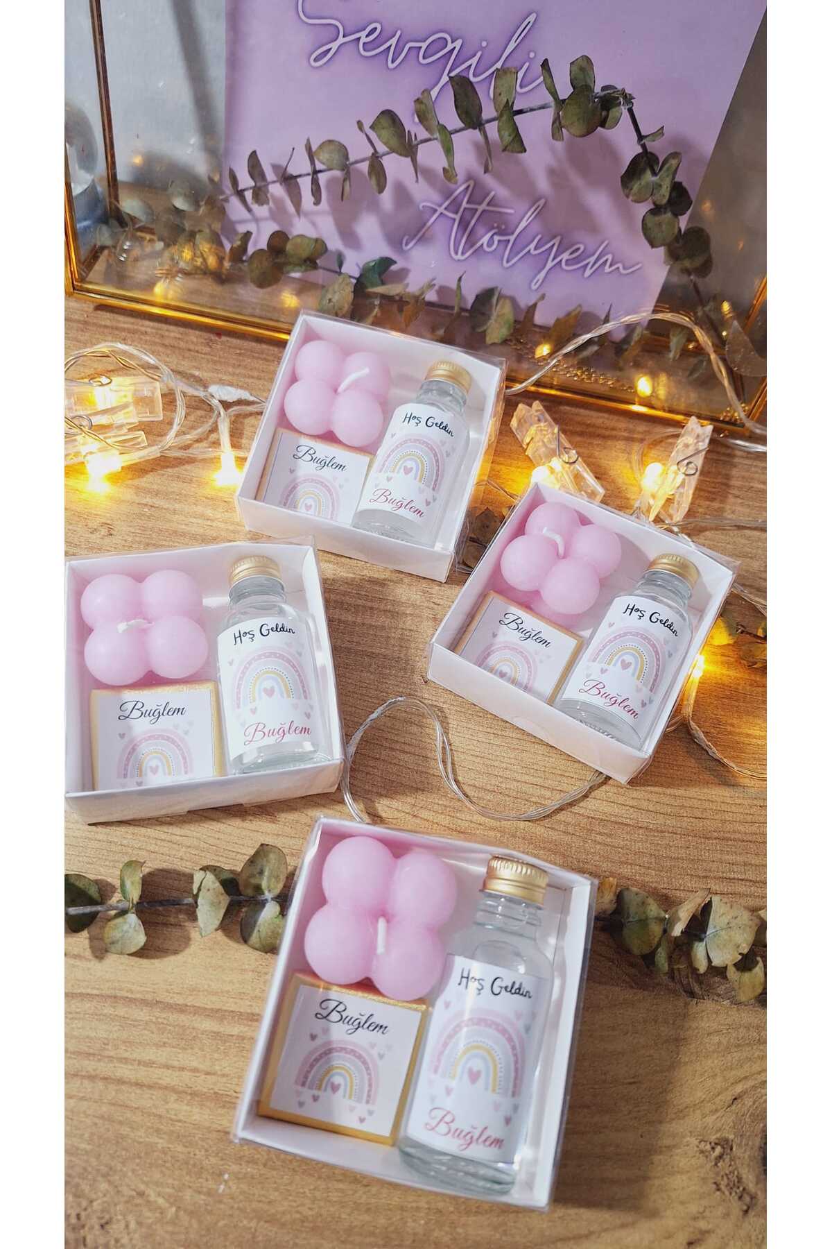 SevgiliAtolyemm Kutulu Çikolata 5 Adet ( Kutu Içinde Kolonya Ve Mum Hediyeli) Doğum Günü Mevlüt Bebek Hediyelik fotoğrafı 4 (önizleme)